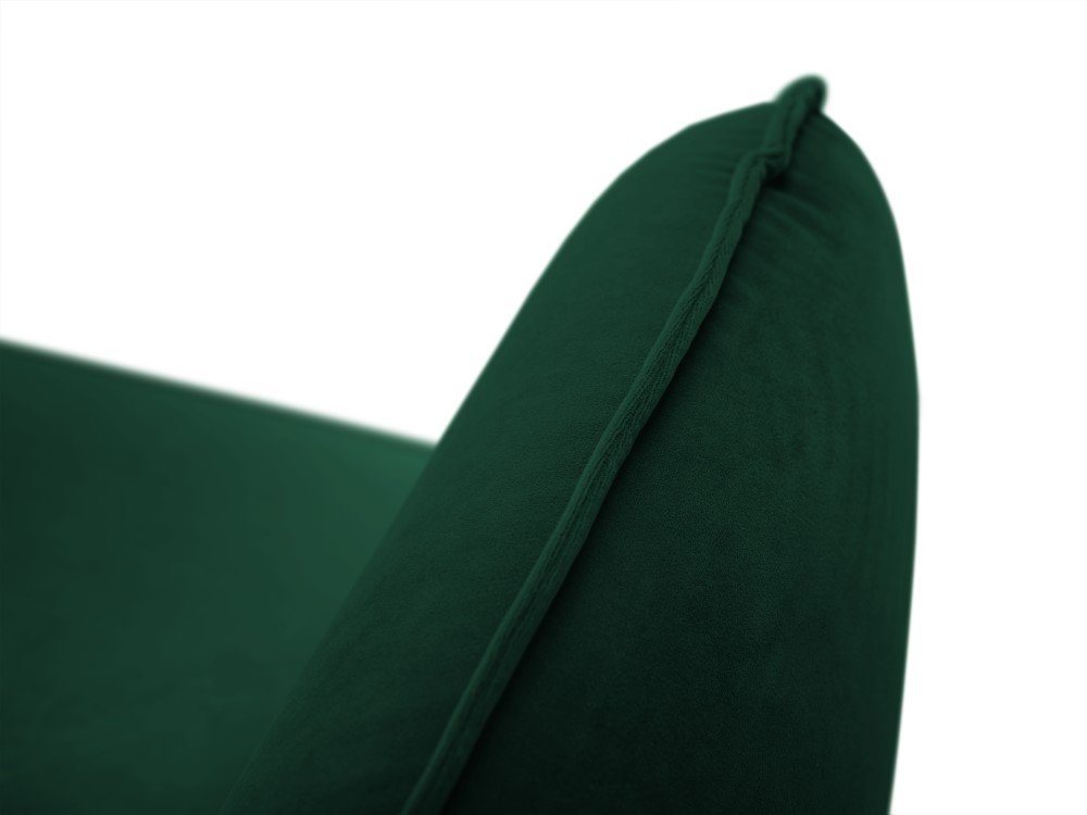 Cosmopolitan Design Sofa Vienna 4-Sitzer Samt Bluvel Flaschengrün Beine Gold