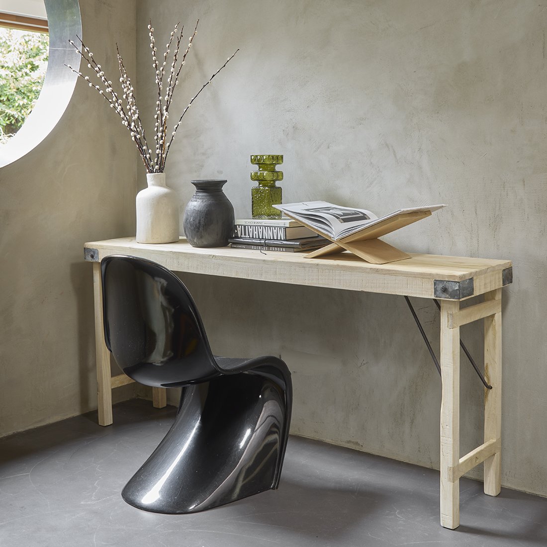 Raw Materials Klappbarer Wandtisch Kalkwasch-Finish 170x40x76cm