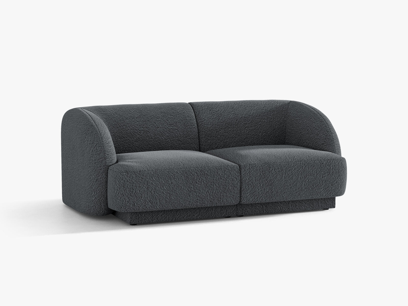 Micadoni Sofa Miley 2-Sitzer Boucle Baloo Dunkelgrau