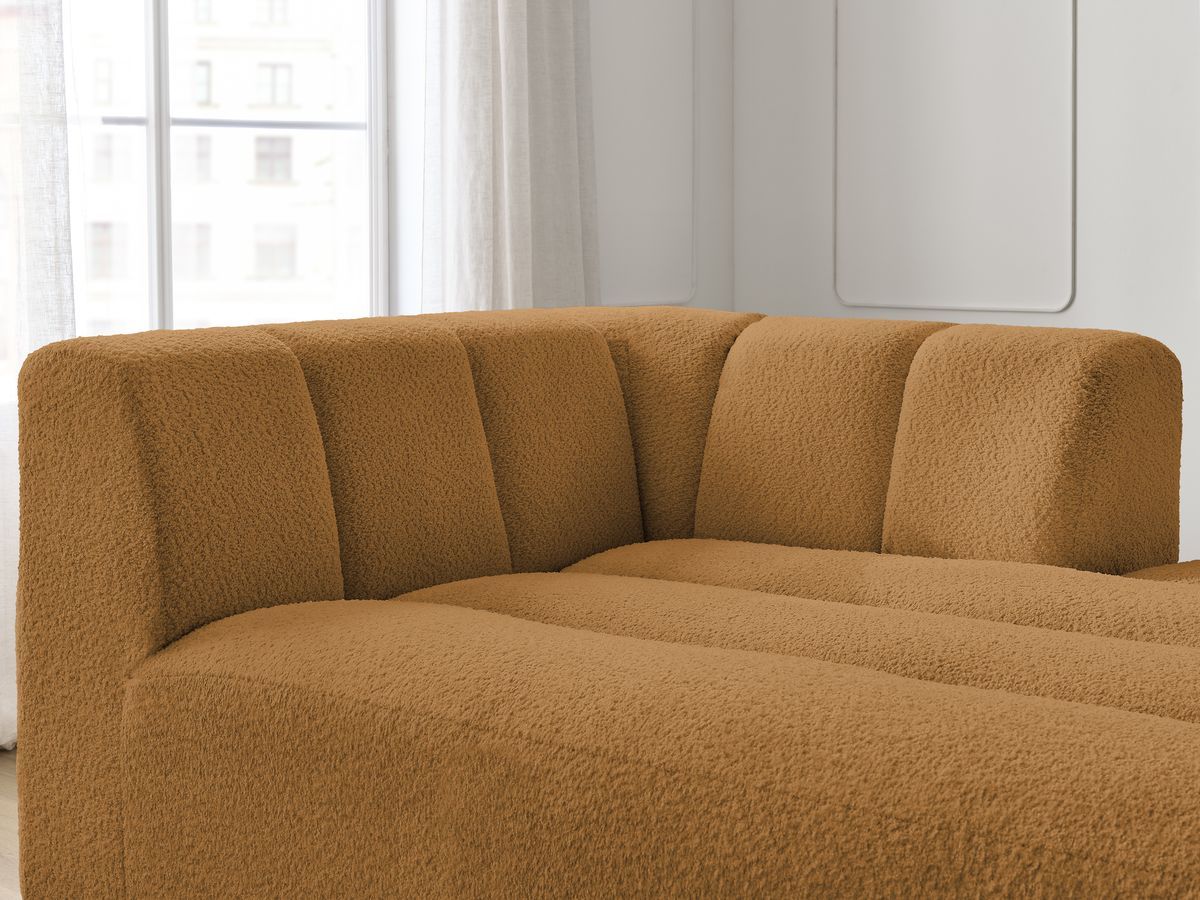 Bobochic Annecy Méridienne-Modul Bouclé-Stoff Gelb Ecke rechts