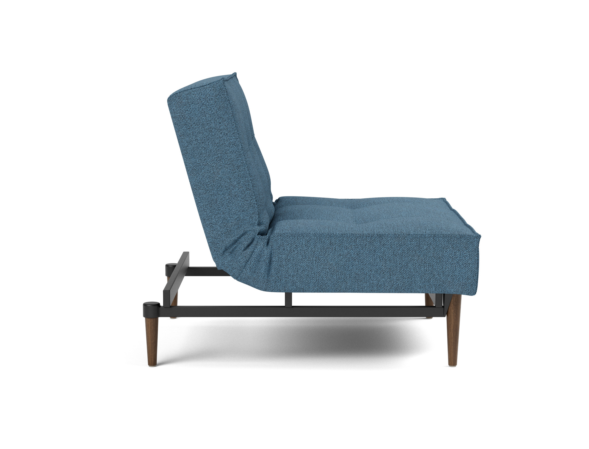 Sessel Splitback Strukturierter Stoff Weda 302-Weda-Blue Beine Styletto Eiche dunkel