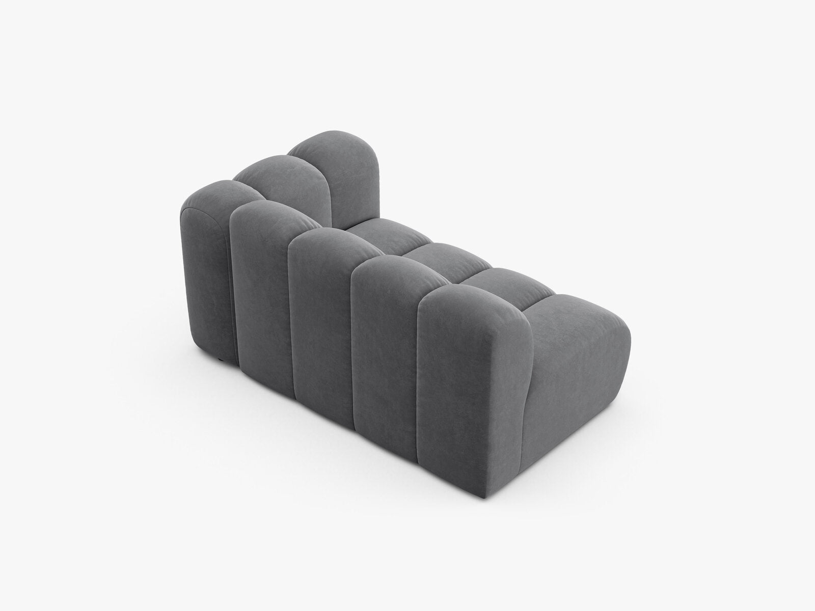 Micadoni Modul Lupine 2-Sitzer Rechts Samt Salvador Grau
