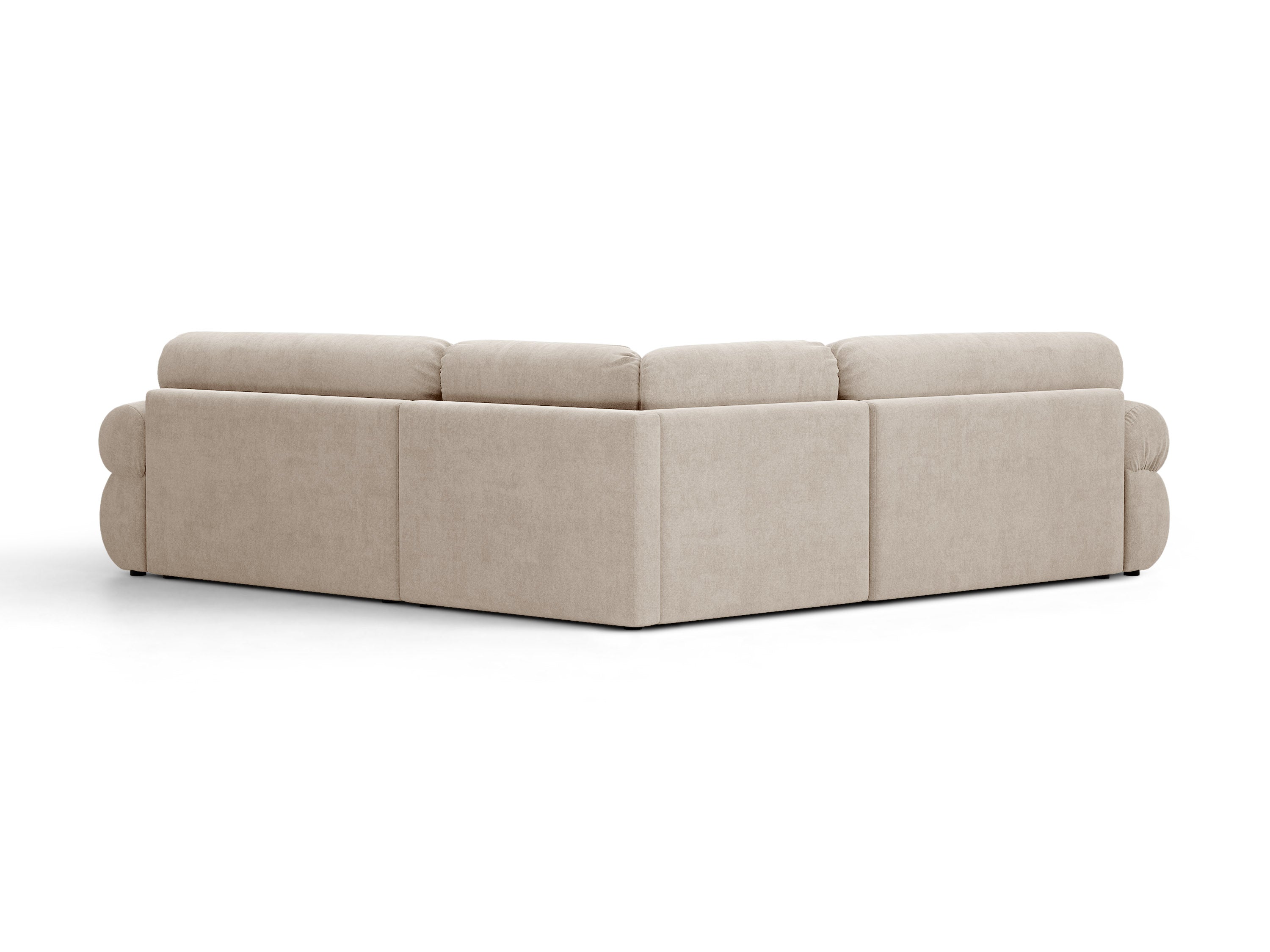 Micadoni Ophelia Symmetrisches Ecksofa Strukturierter Stoff Liberty Beige