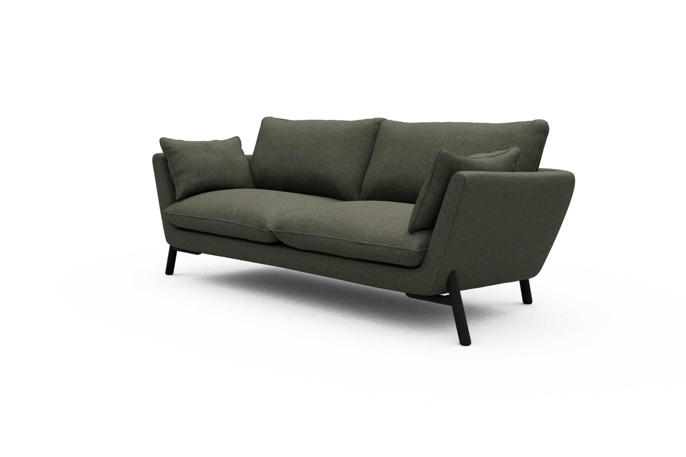 Sofa Emil 3-Sitzer Beinfarbe Eiche Schwarz Sama-Winter-Moss