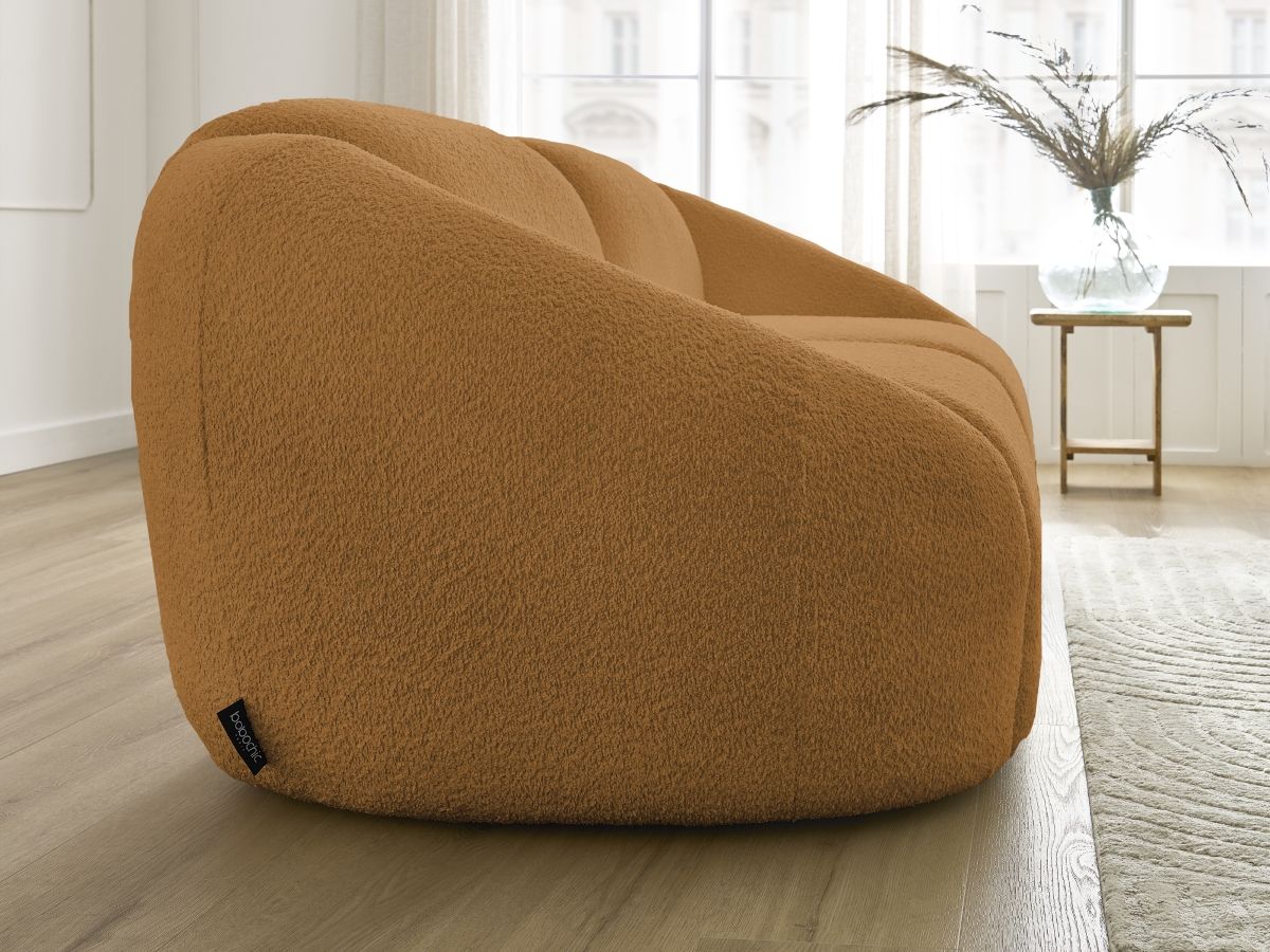 Bobochic Tina Sofa 2-Sitzer Bouclé-Stoff Gelb