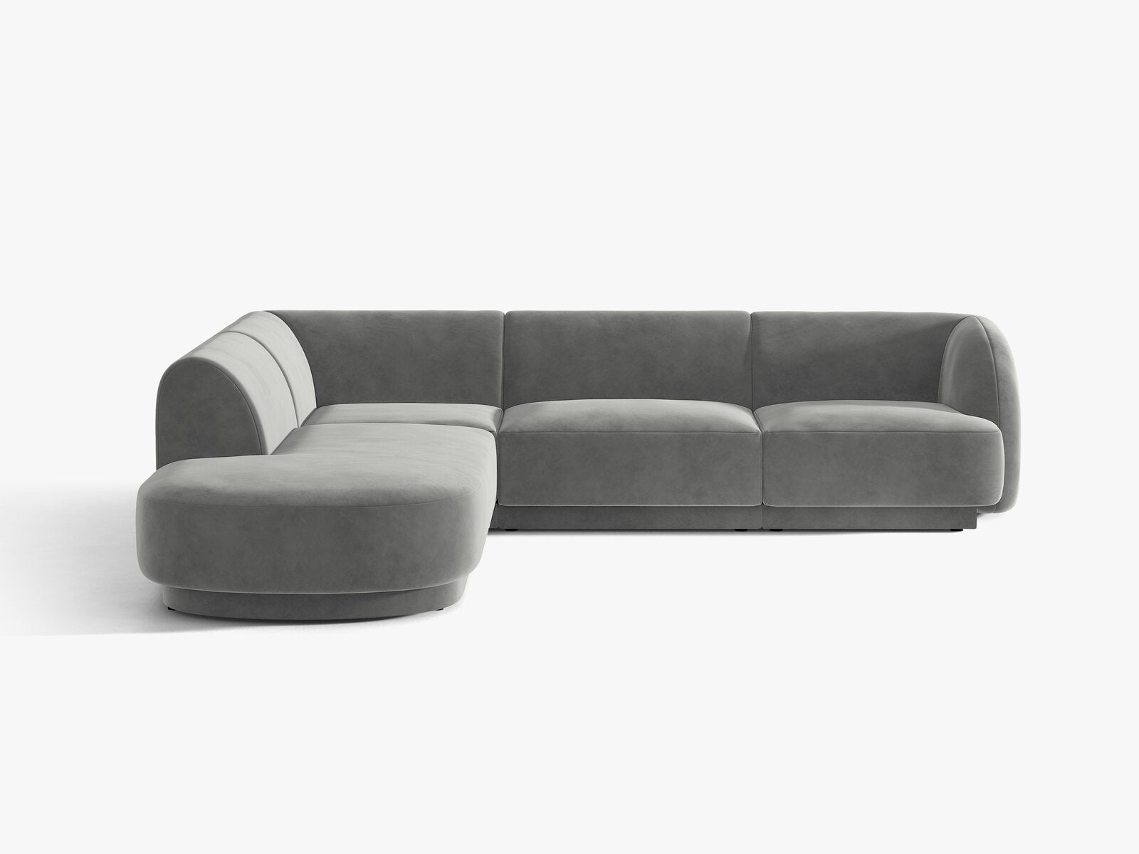 Micadoni Ecksofa Miley 6-Sitzer Links Samt Venus Hellgrau