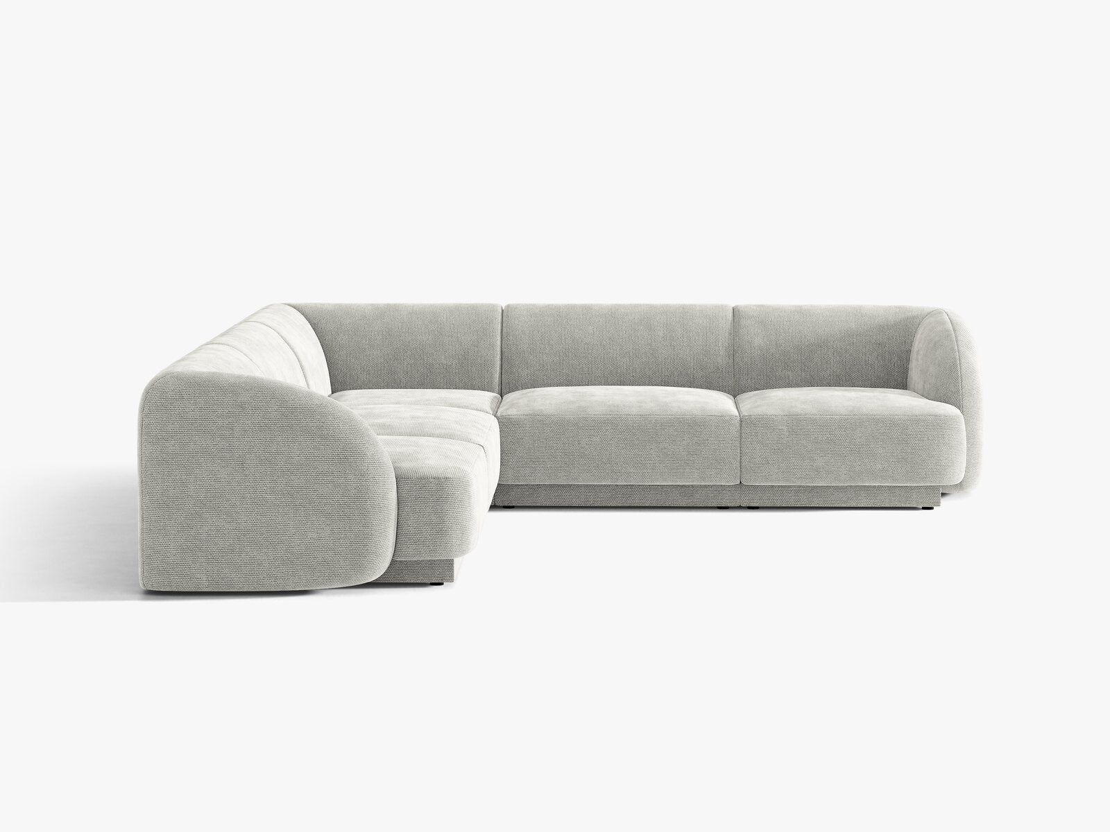 Micadoni 5-Sitzer Symmetrisches Ecksofa Miley Chenille Eden Silber