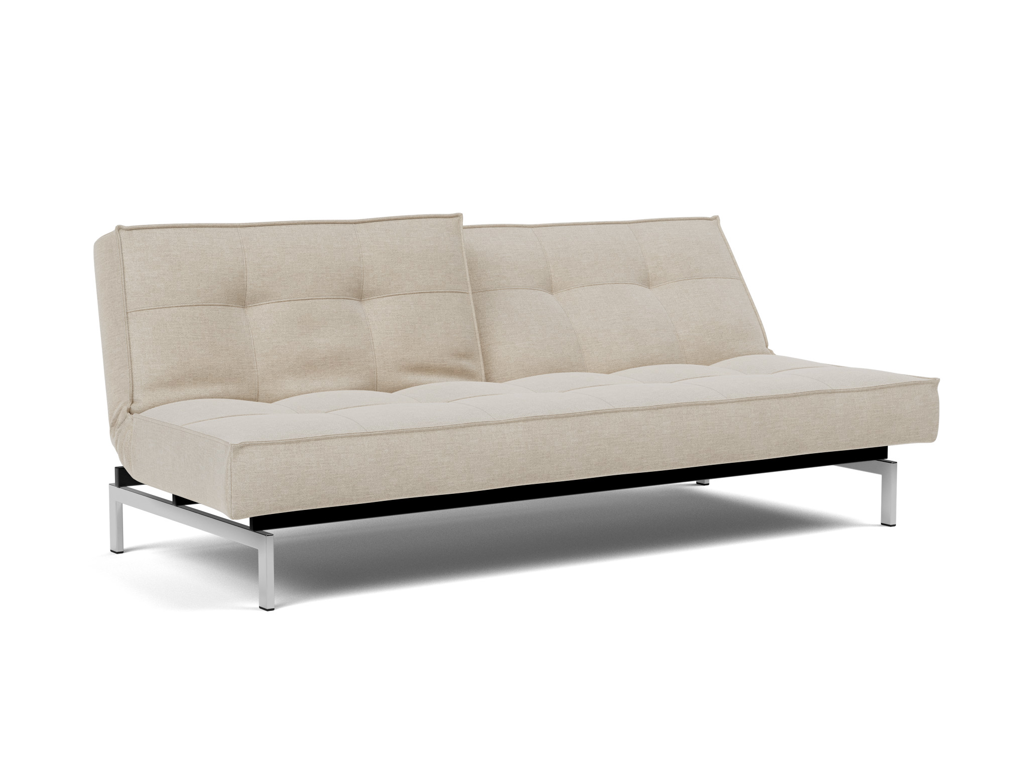 Schlafsofa Splitback Flachgewebe Phobos 586-Latte Beine Chrom