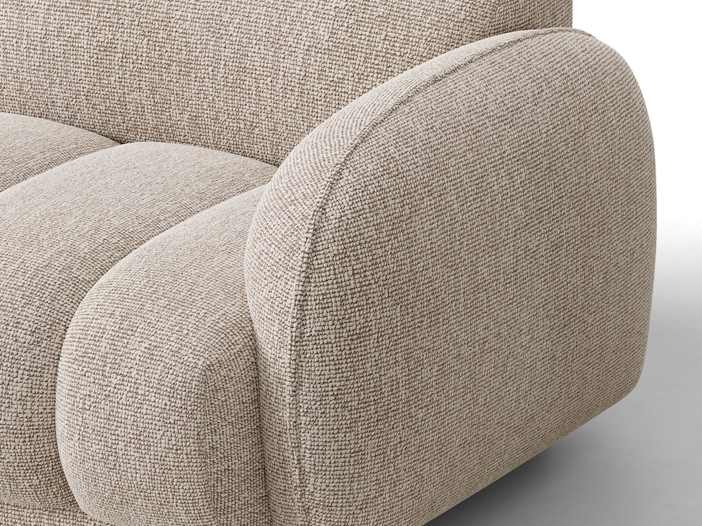 Cosmopolitan Design Ecksofa Bilbao 3-Sitzer kleine Version Boucle Miles Beige Rechts