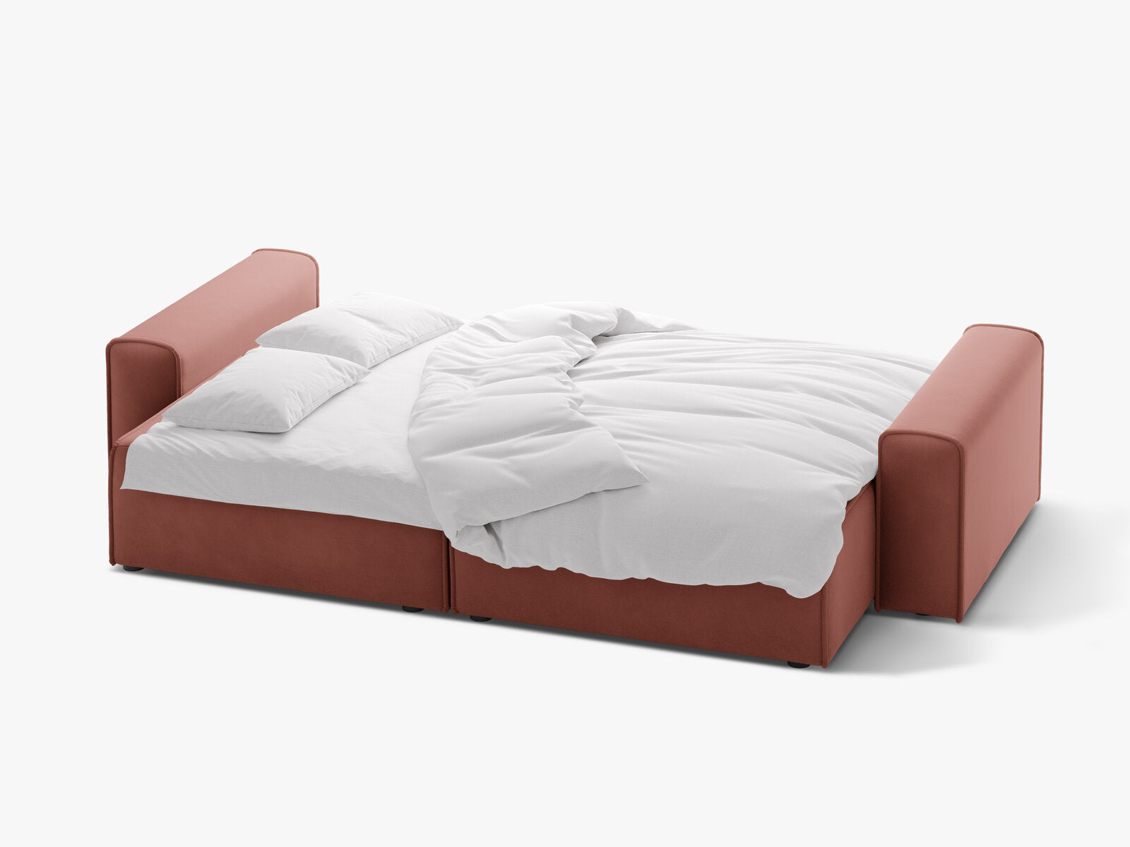 Micadoni Sofa Victor 3-Sitzer mit Schlaffunktion Samt Rosa