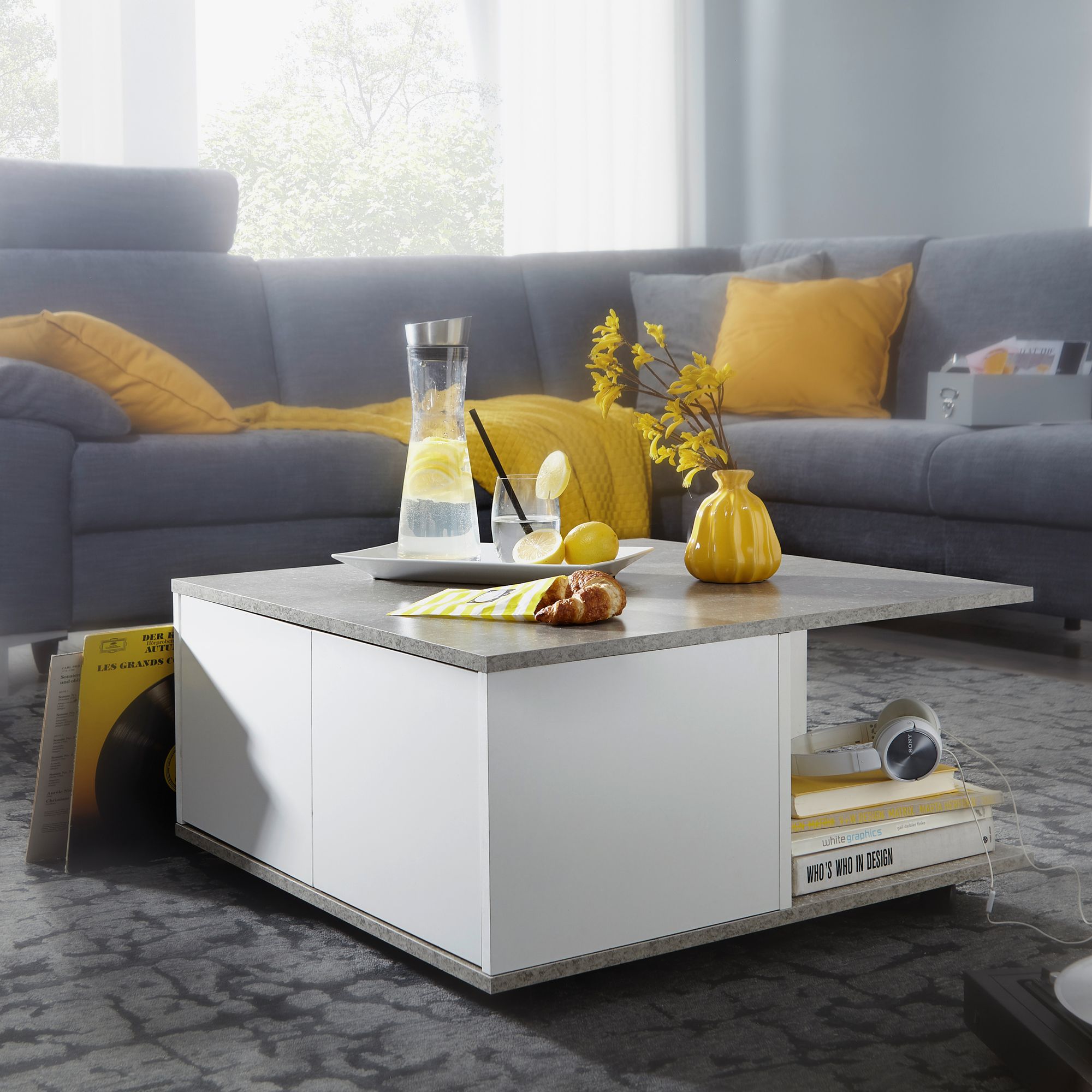 Couchtisch Spentrup Weiß 70 × 70 × 36,5 cm