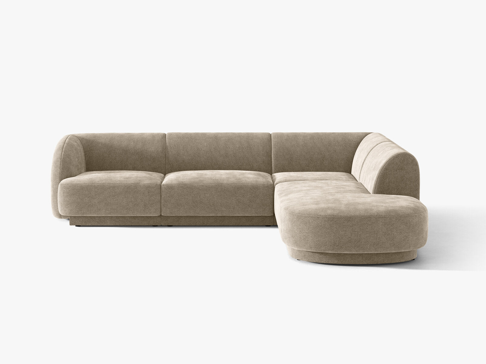 Micadoni Ecksofa Miley 6-Sitzer Rechts Chenille Haga Beige