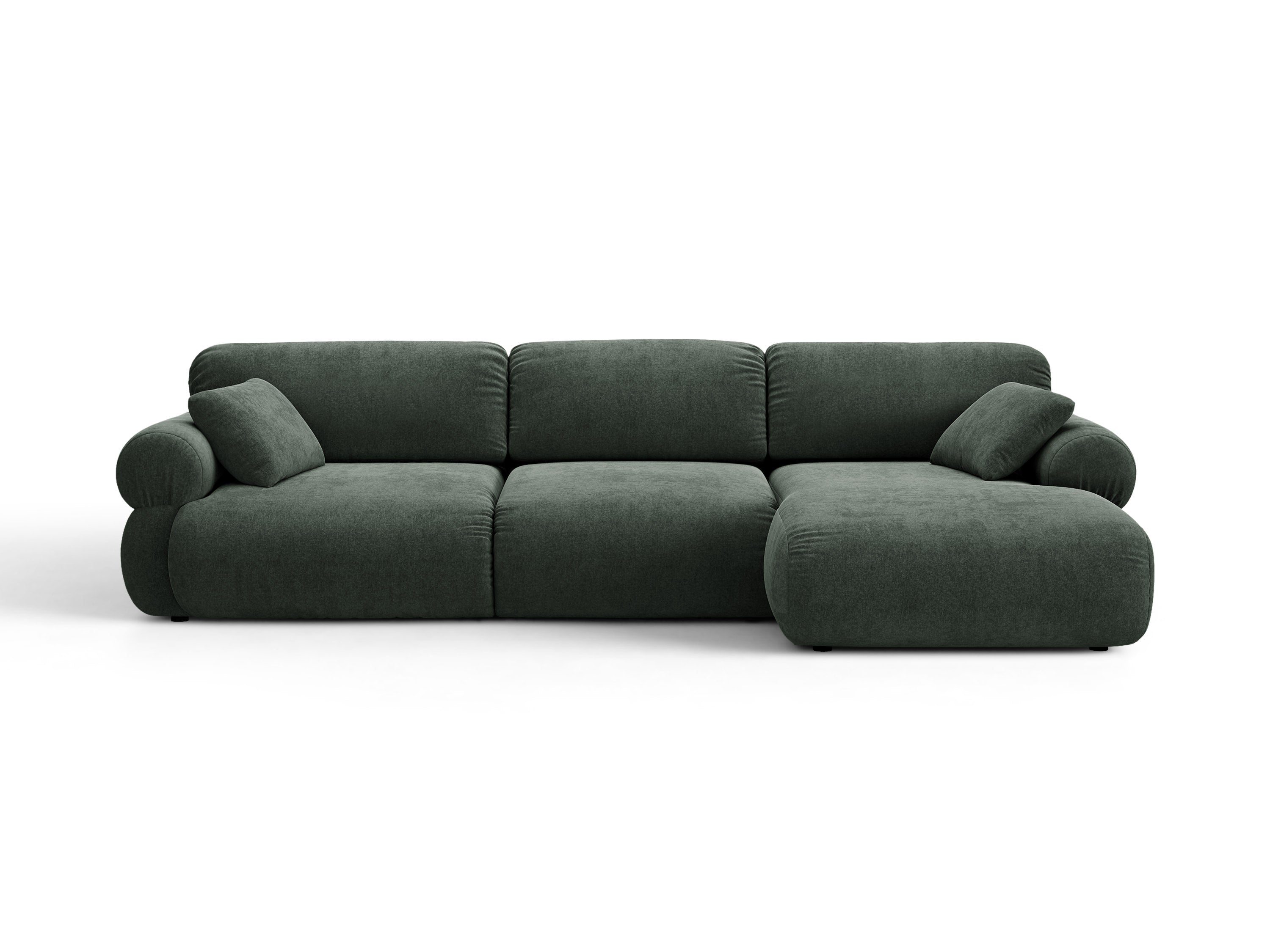 Micadoni Ophelia Ecksofa 6-Sitzer Strukturierter Stoff Liberty Moosgrün Rechts