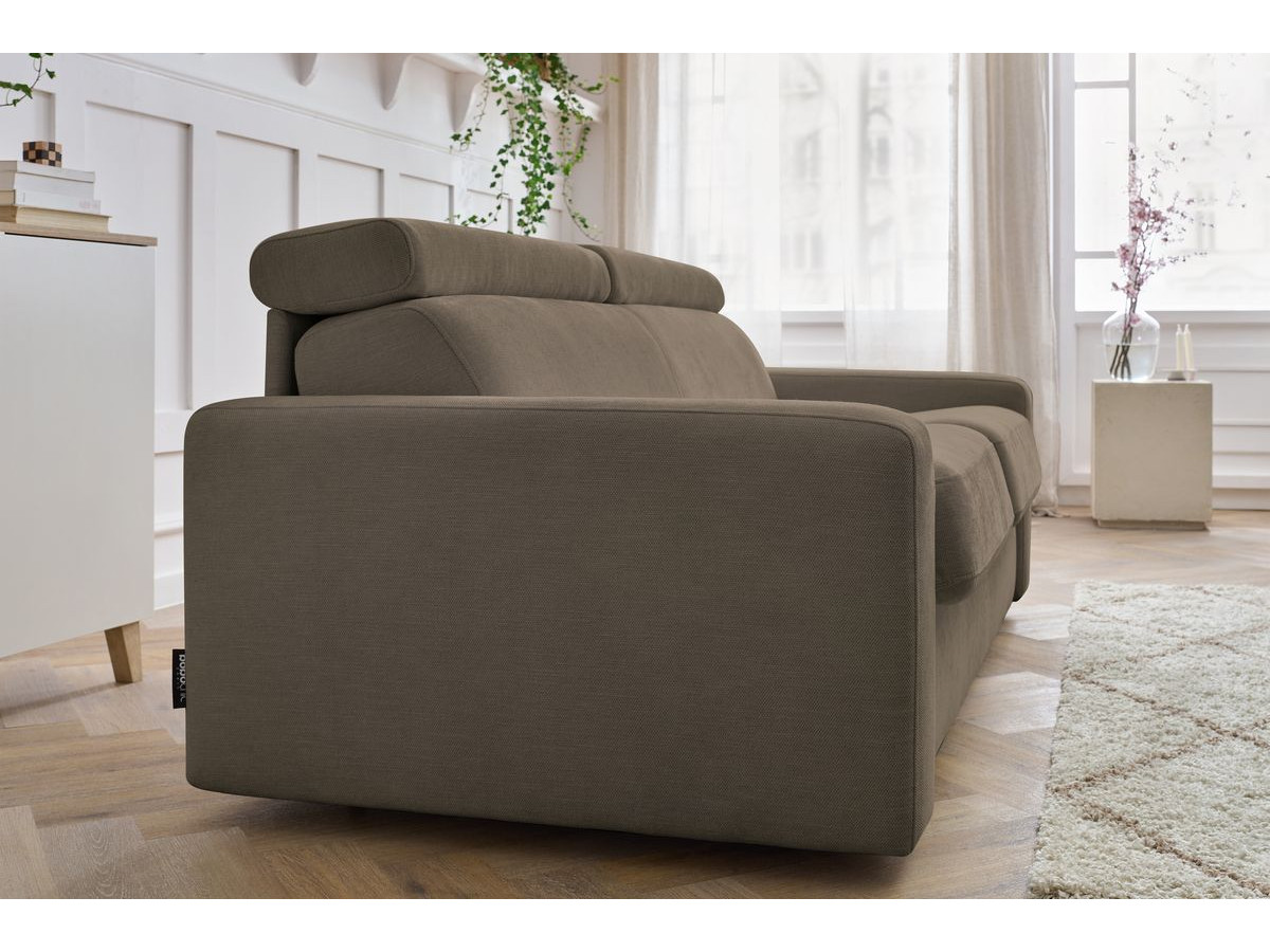 Bobochic Monaco Schlafsofa 3-Sitzer Stoff Braun, Liegefläche 160 × 190 cm