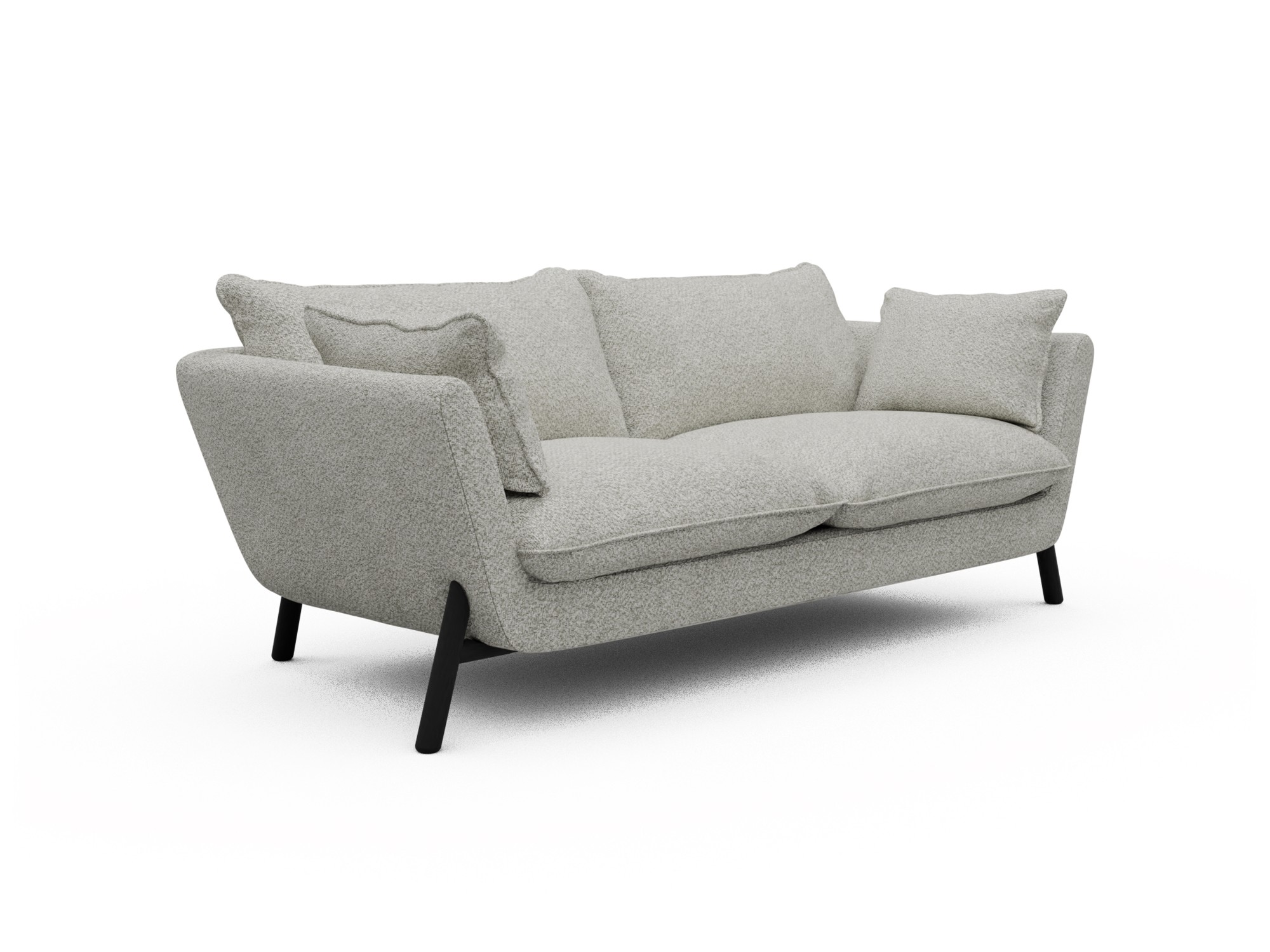 Skandi Home Sofa Emil Soft 2-Sitzer Beinfarbe Eiche Schwarz Vanora-Warm-Sand moebelfaktor