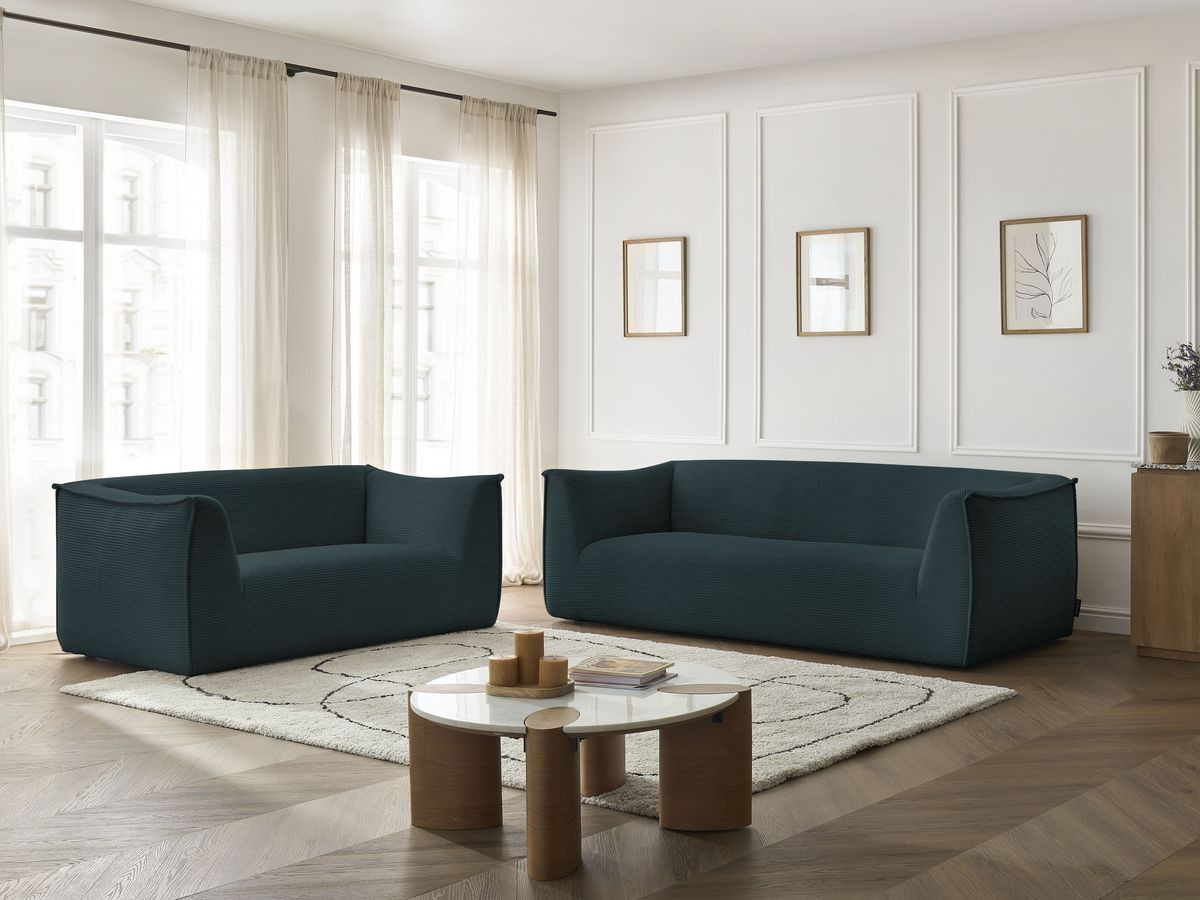 Bobochic Giorgia Sofa 5-Sitzer 412 × 100 cm Cordsamt Dunkelblau