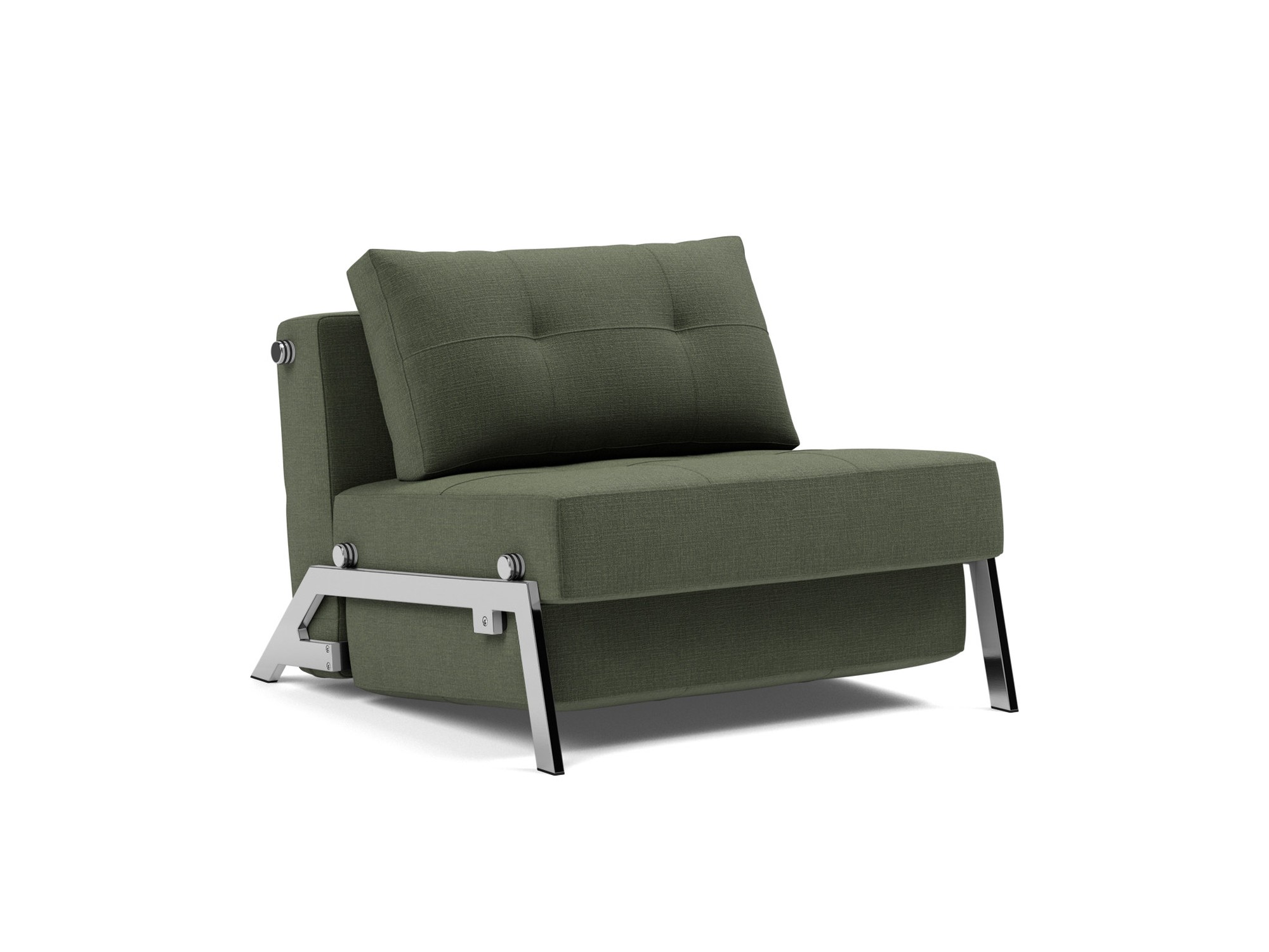 Schlafsessel Cubed 90 Chenille Esina 413-Olive-Green Beine Chrom