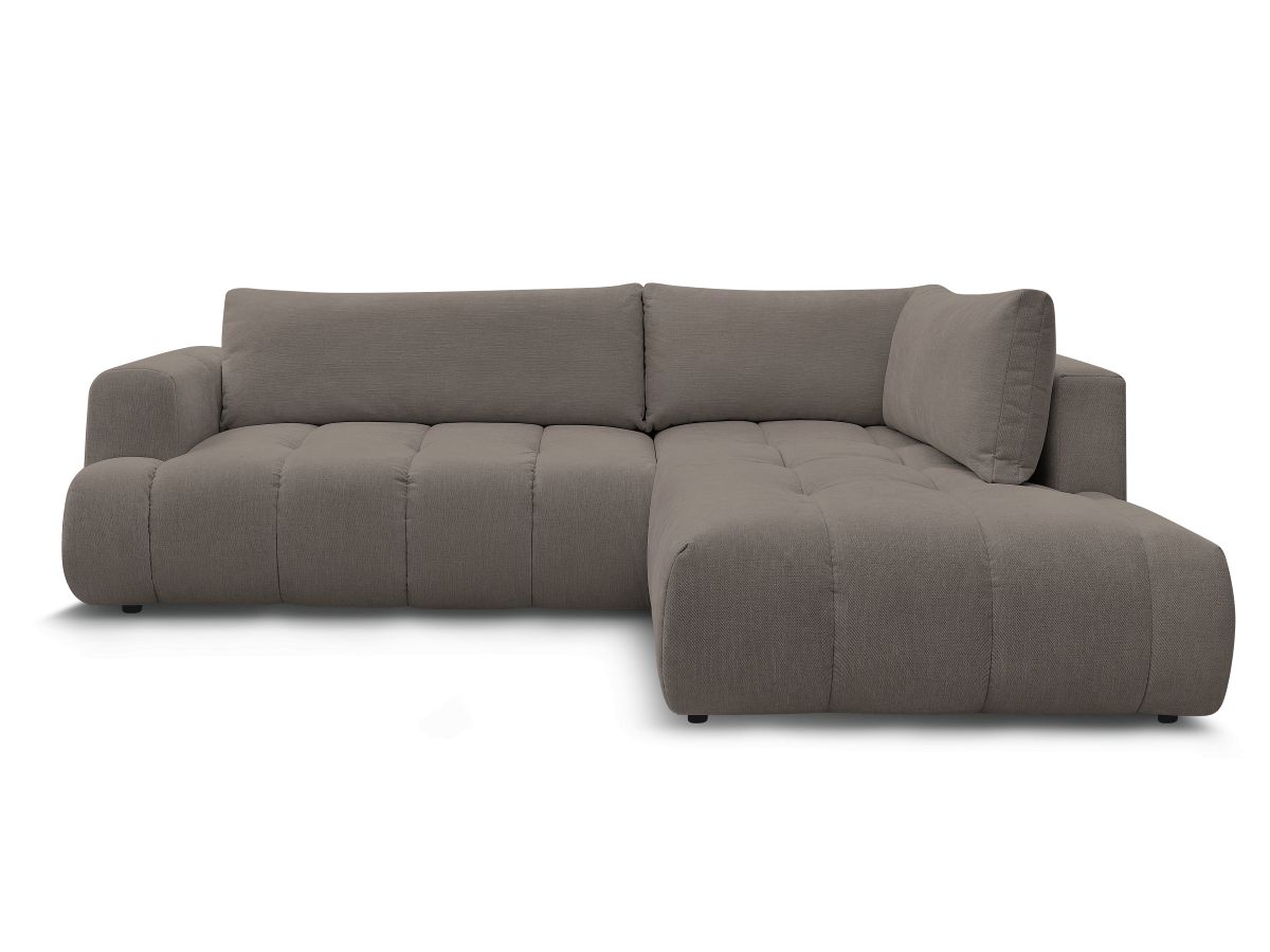 Bobochic Fuji Ecksofa mit Schlaffunktion und Bettkasten 282 × 204 cm Stoff Taupe Ecke rechts