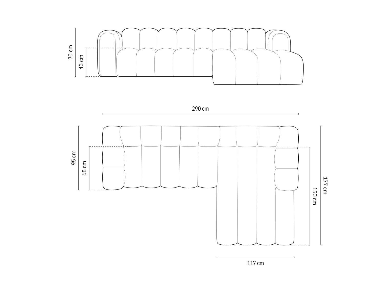 Micadoni Modulares Ecksofa Lupine 4-Sitzer Rechts Samt Salvador Flaschengrün