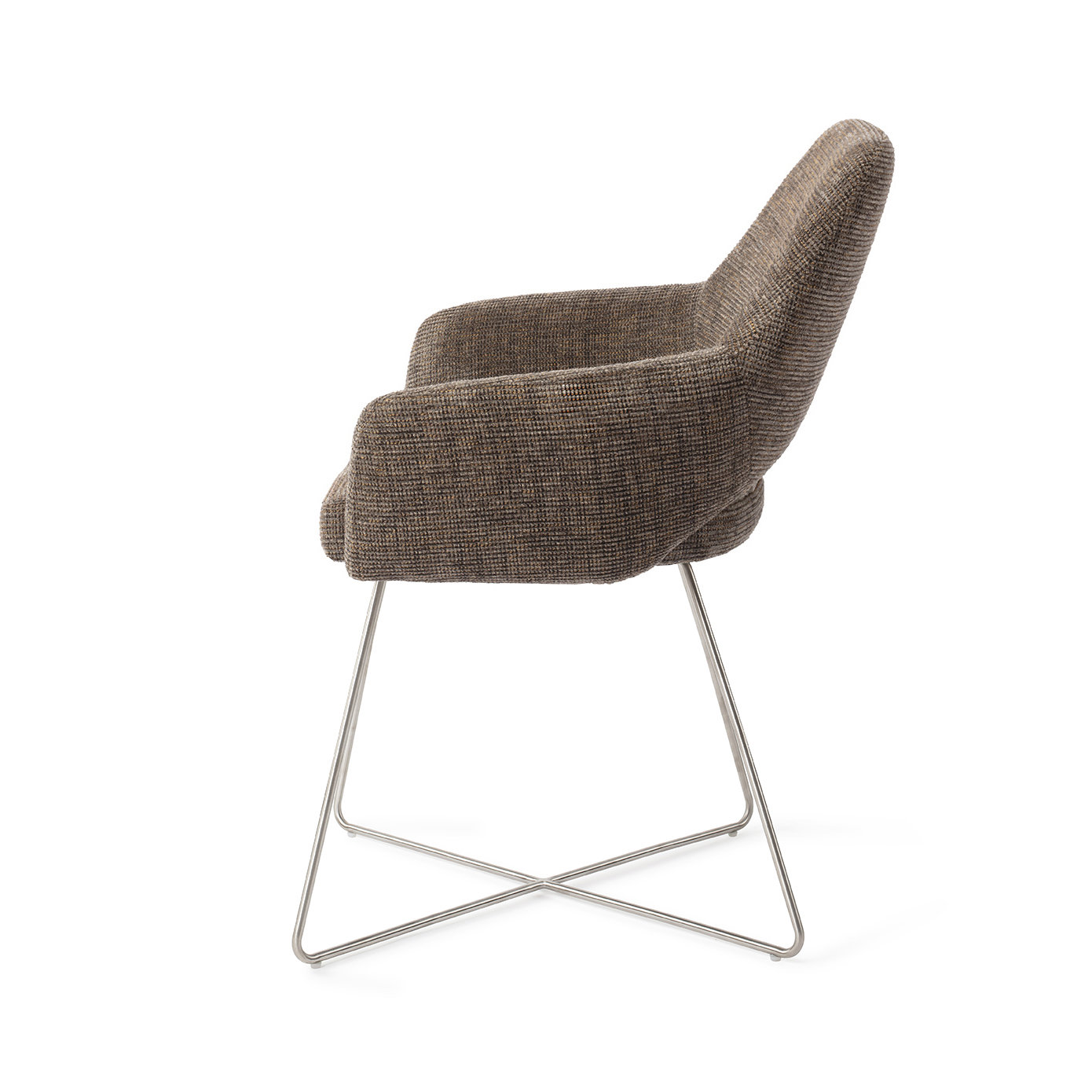Jesper Home Esszimmerstuhl Yanai Checked Chestnut Cross Stahl
