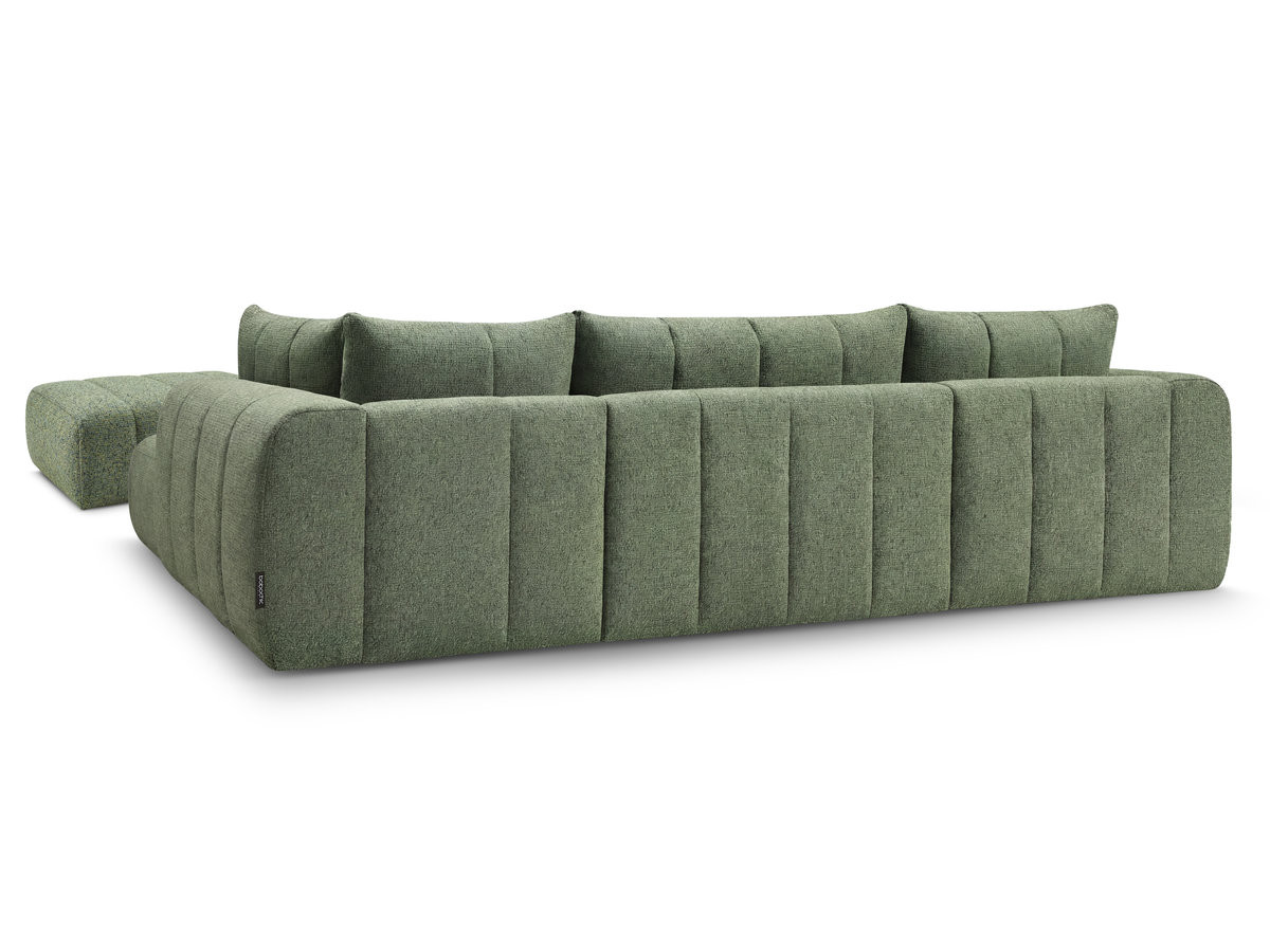 Bobochic Nesty Wohnlandschaft mit Pouf Melange-Stoff Hellgrün Ecke links