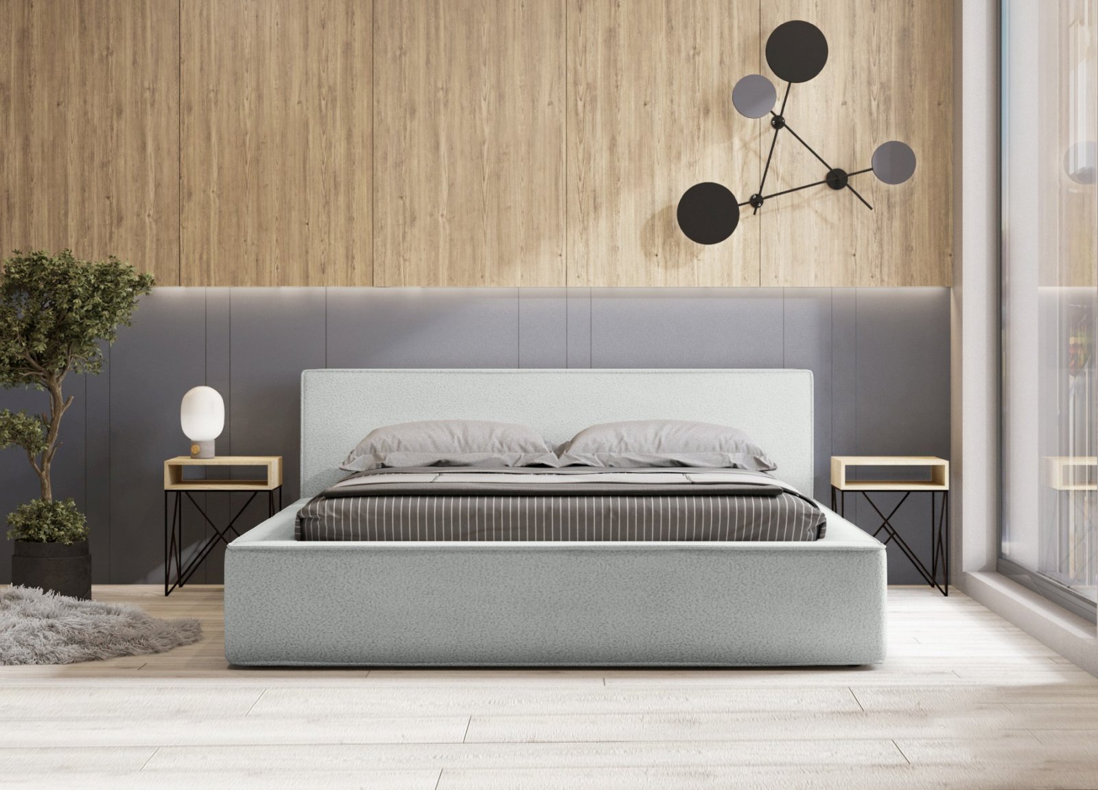 Polsterbett Delano Boucle 180x200 mit Metallrahmen Now Or Never 01
