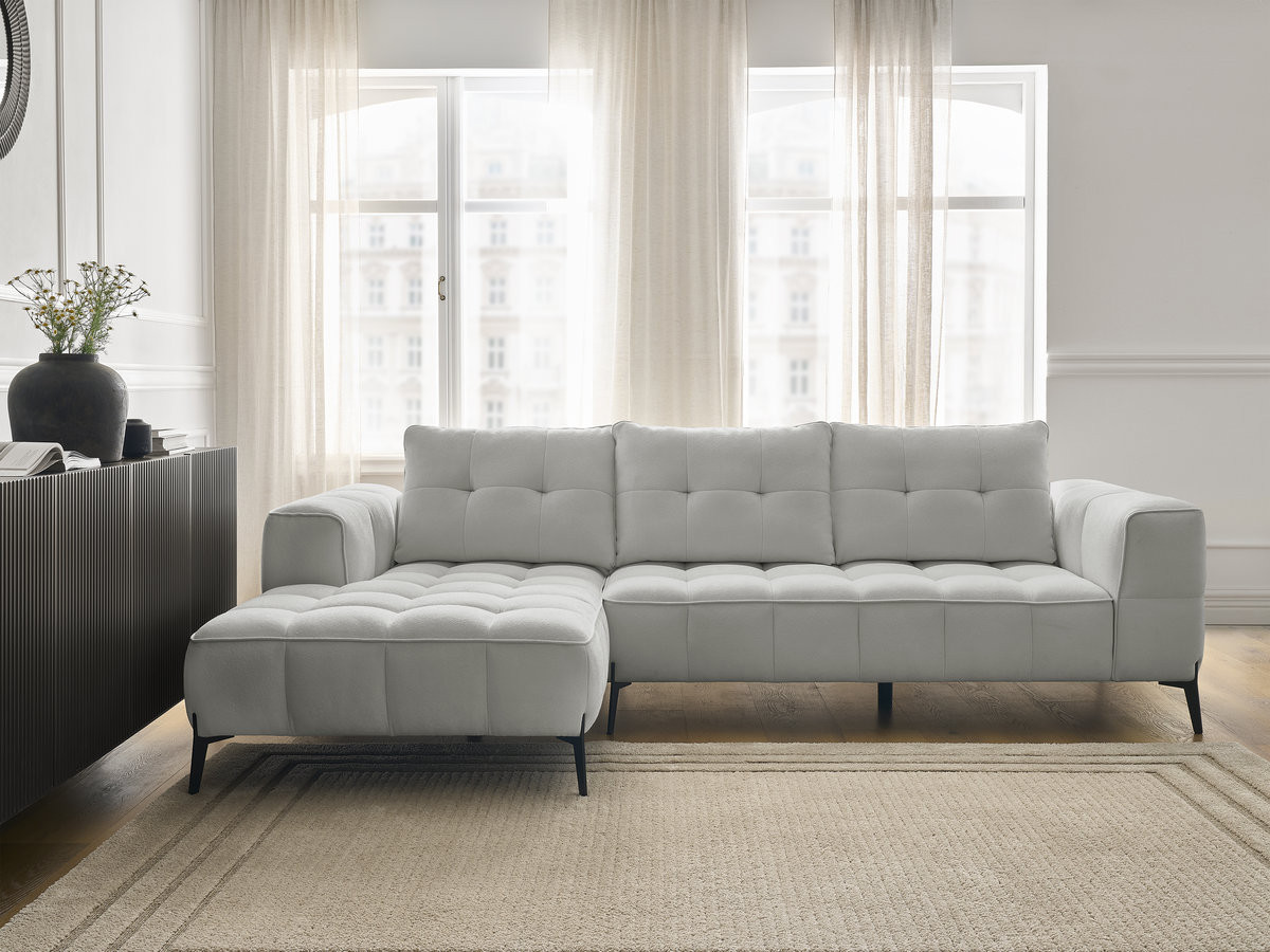 Bobochic Anis Ecksofa Strukturstoff Hellgrau Ecke links