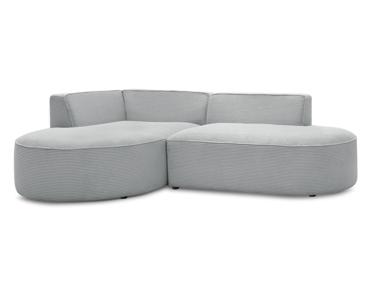 Bobochic Rousseau Ecksofa Cordsamt Hellgrau Ecke links