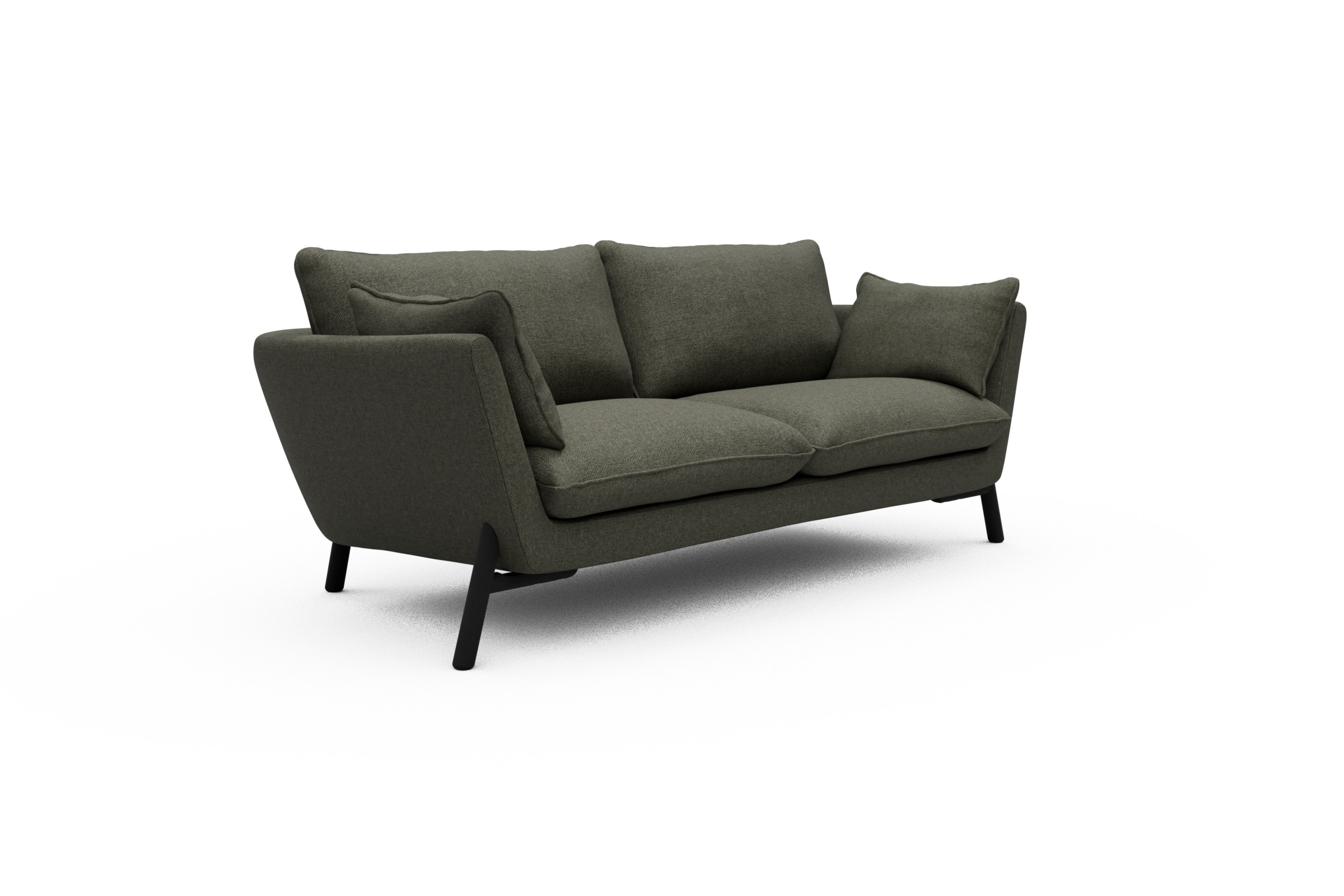 Sofa Emil 2-Sitzer Beinfarbe Eiche Schwarz Sama-Winter-Moss