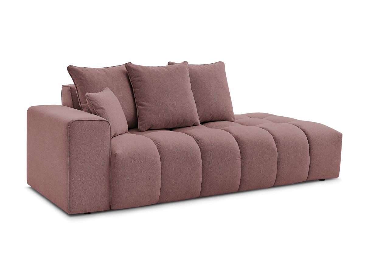 Bobochic Mont-blanc Sofa 4-Sitzer Melange-Stoff Rosa Armlehne links