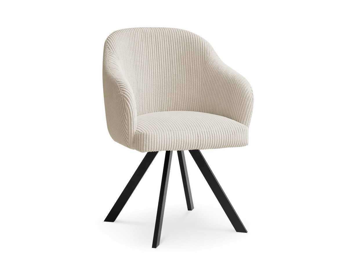 Bobochic Sophie Esszimmerstuhl mit Sternfuß Cordsamt Beige