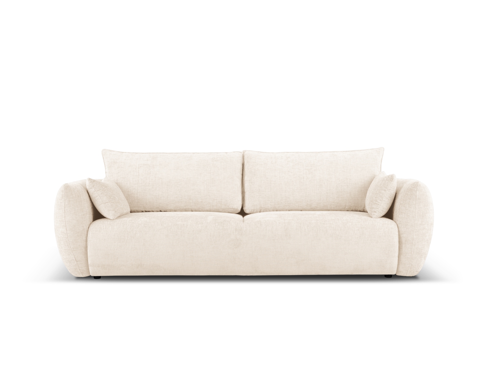Cosmopolitan Design Schlafsofa Matera 3-Sitzer mit Bettkasten Chenille Eden Helles Beige