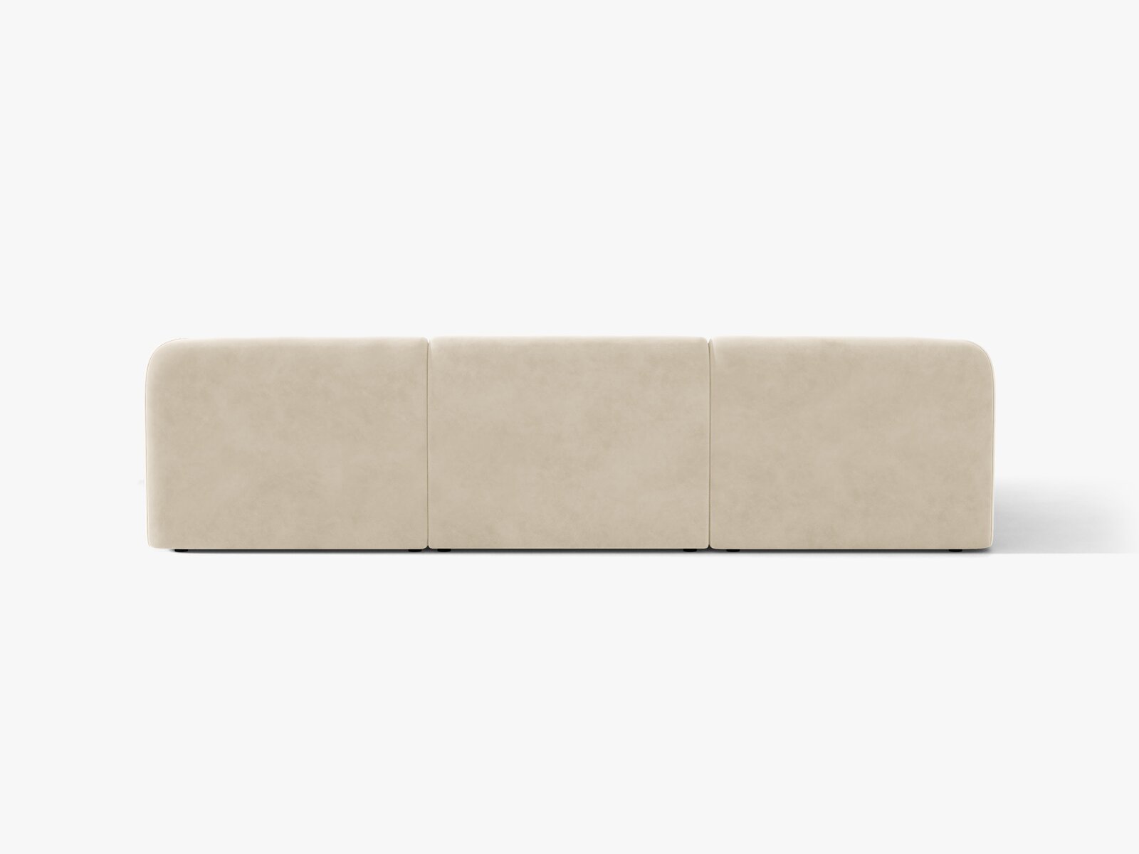 Micadoni Ecksofa Miley 4-Sitzer Samt Venus Helles Beige Links