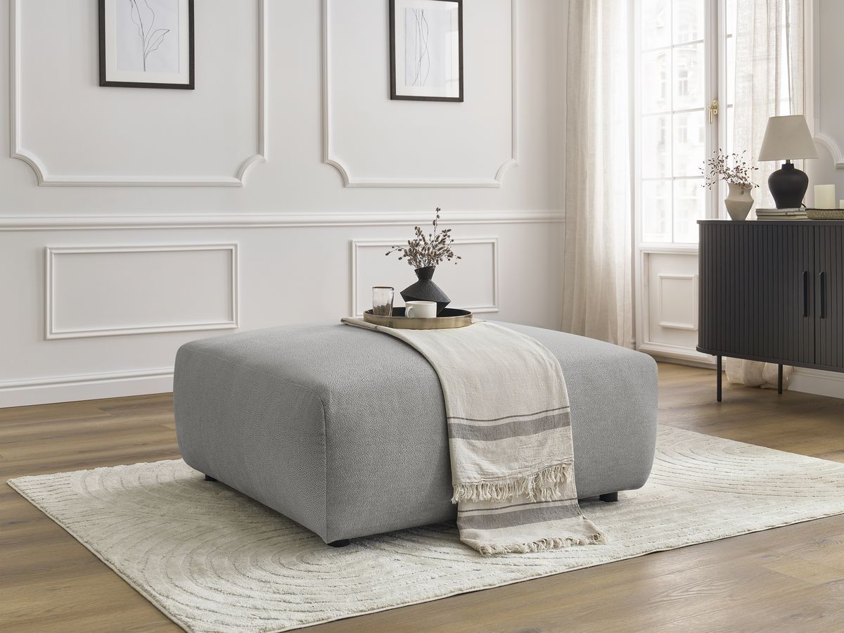 Bobochic Lucien Pouf Stoff Hellgrau
