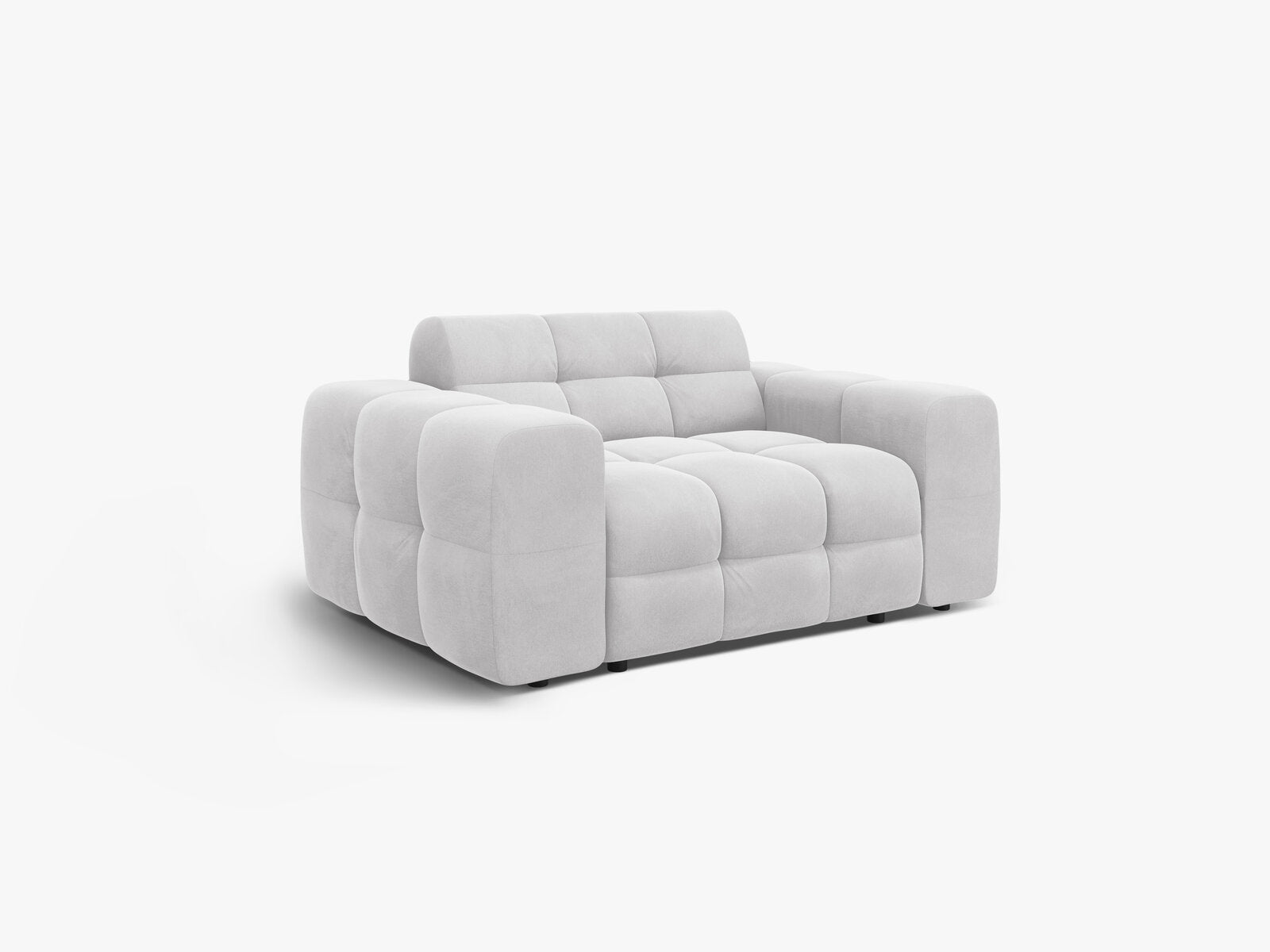 Micadoni Sofa Kendal 2-Sitzer Samt Magic Velvet Hellgrau