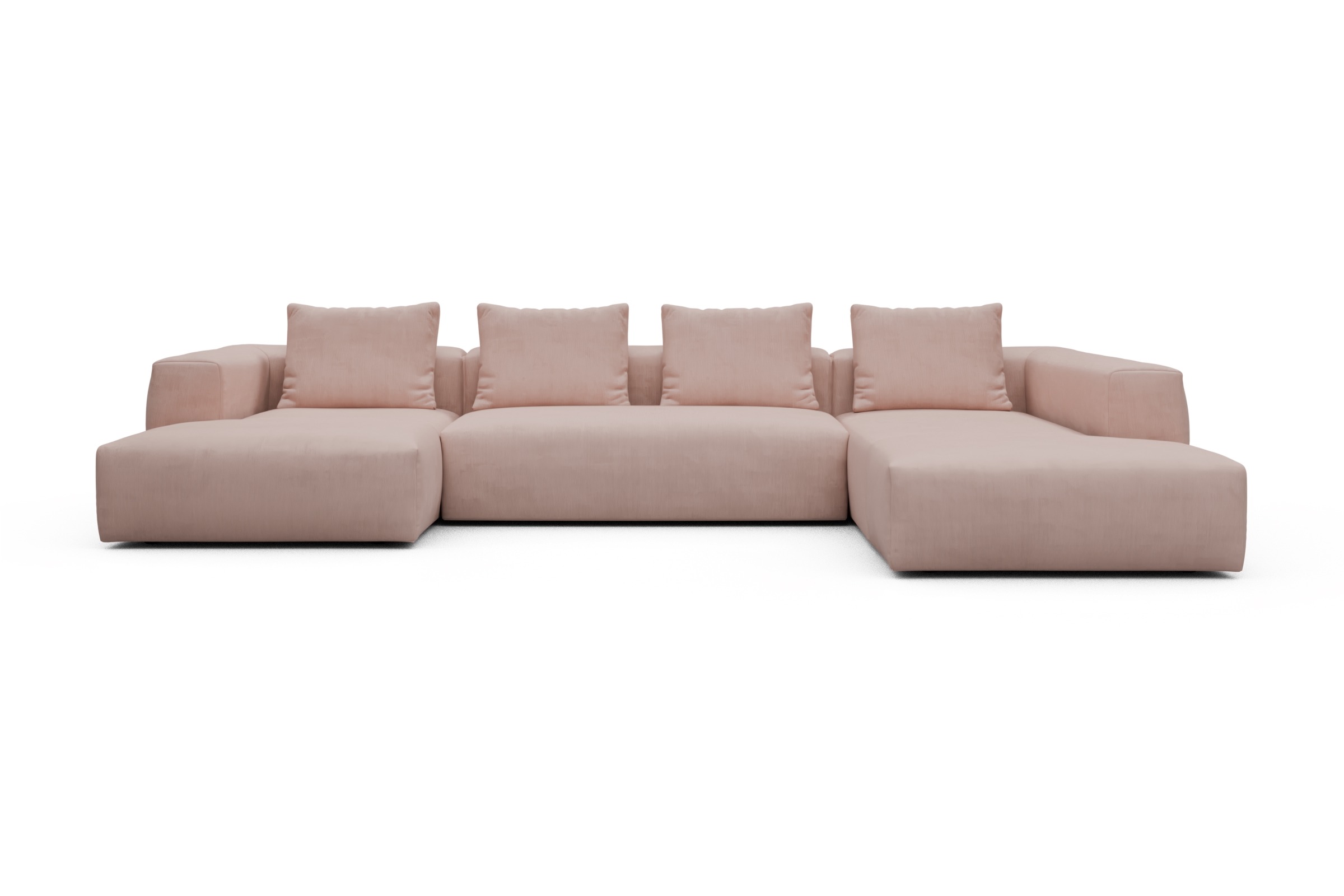 Skandi Home Wohnlandschaft Fred Relax-Ecke rechts mit 2-Sitzer und Chaiselongue links Cordufine-Blush moebelfaktor