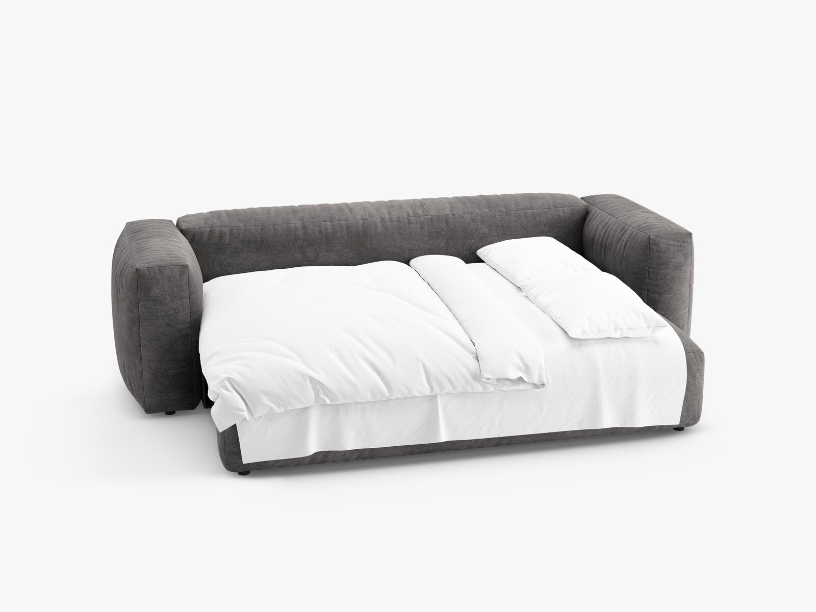 Micadoni Martina Schlafsofa 3-Sitzer Samt Vogue Grau