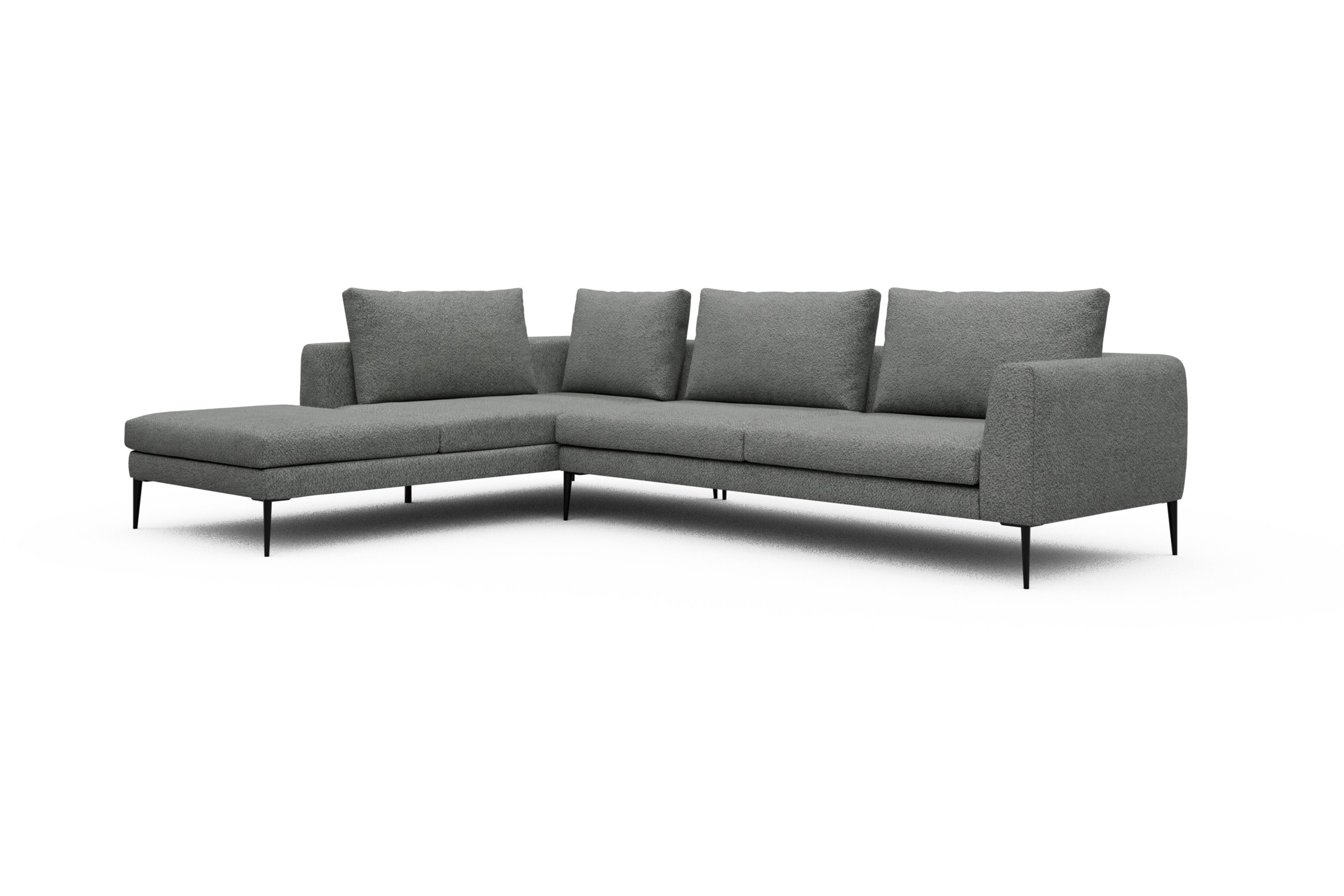 Ecksofa Paul Relax-Ecke rechts mit 3-Sitzer Vanora-Warm-Grey
