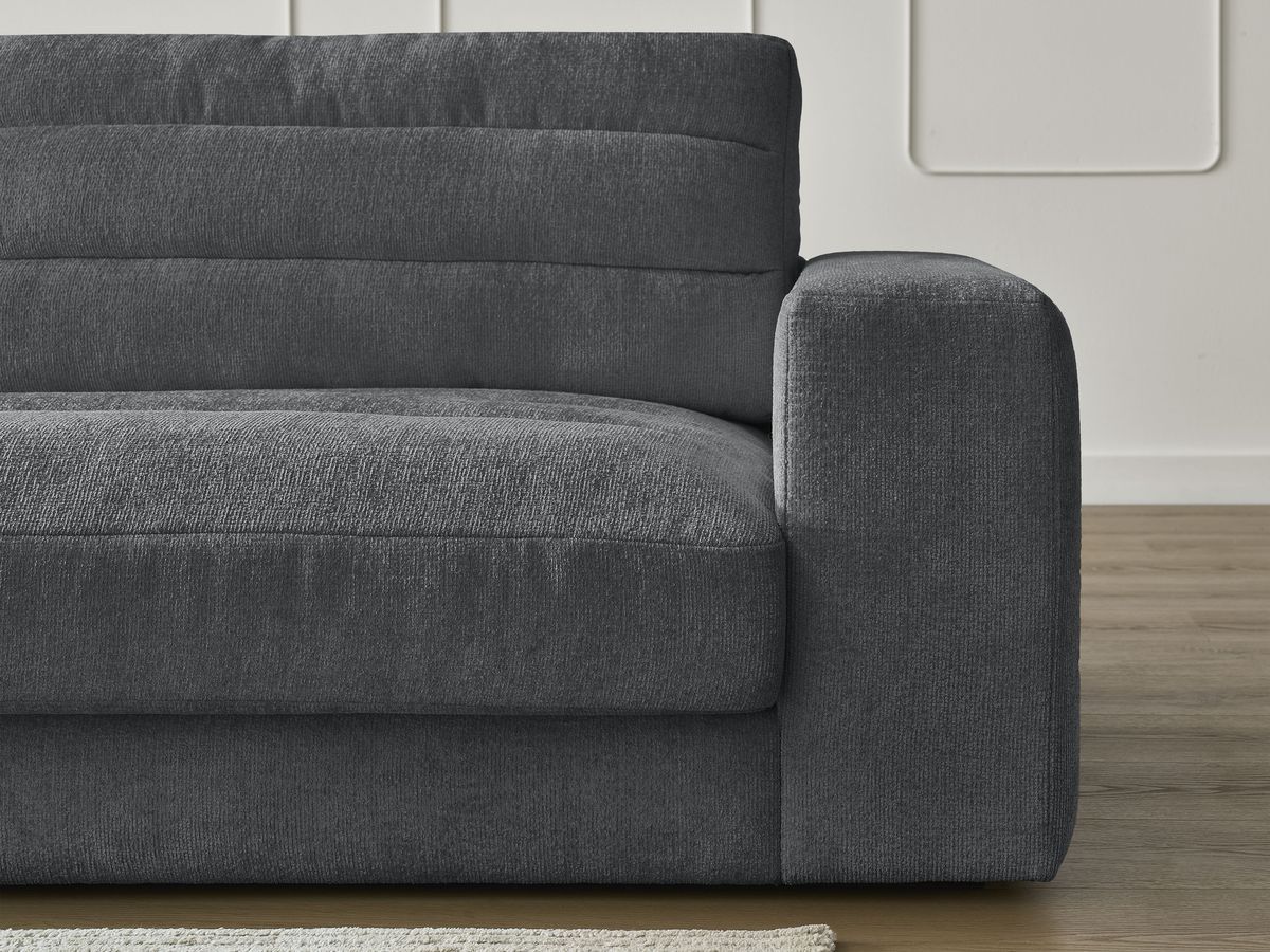 Bobochic Sierra Ecksofa Strukturstoff Dunkelgrau Ecke links