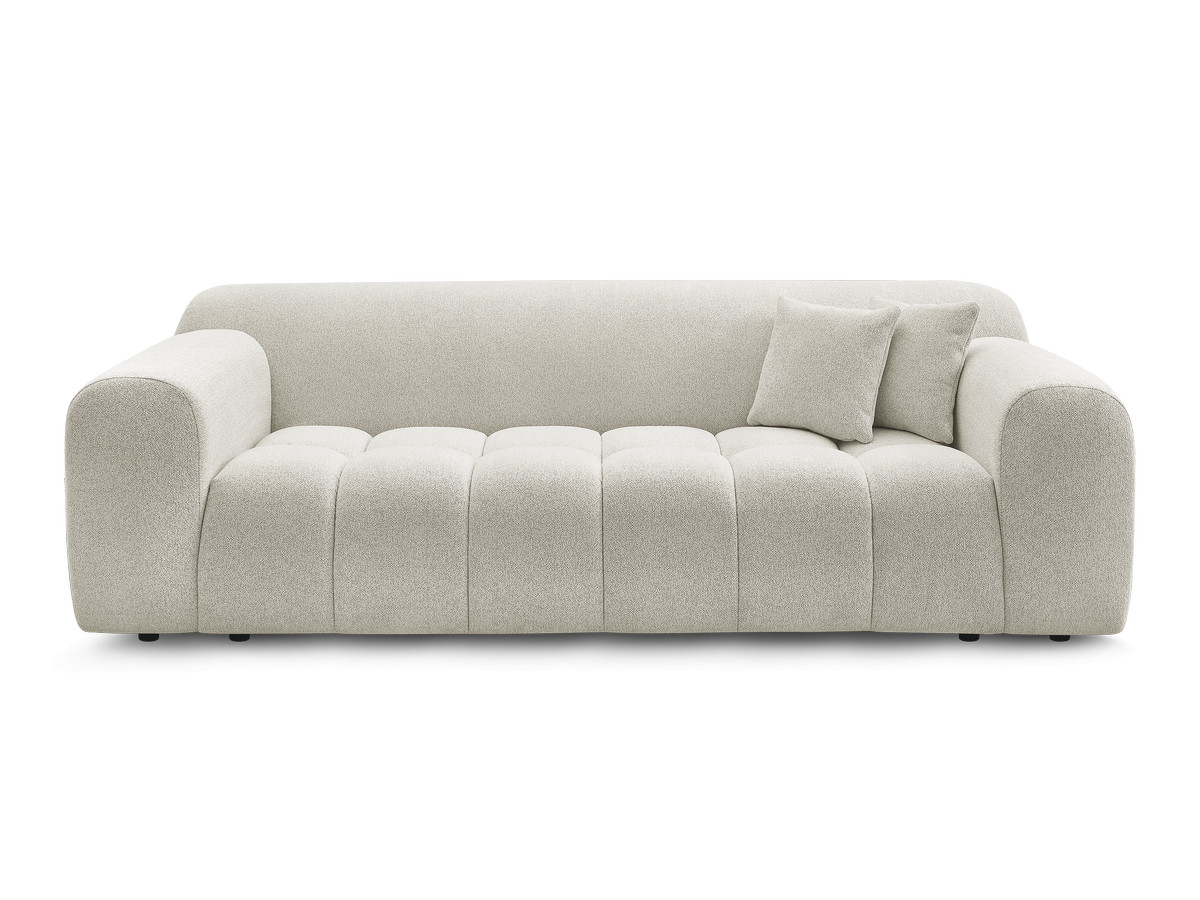 Bobochic Melisse Sofa 3-Sitzer Melange-Stoff Weiß