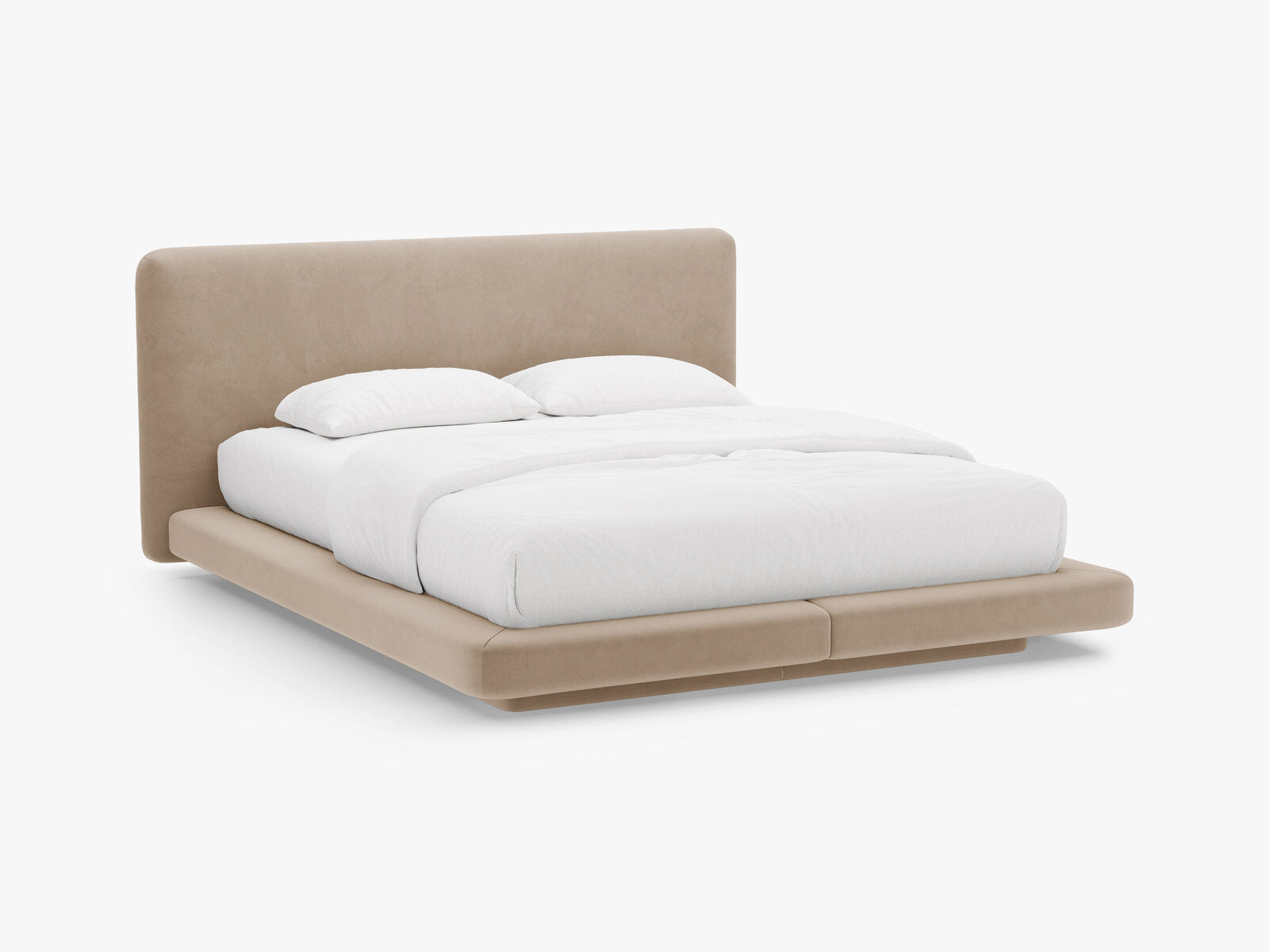 Micadoni Polsterbett mit Kopfteil Linea Samt Magic Velvet Mandel Beige 200x200