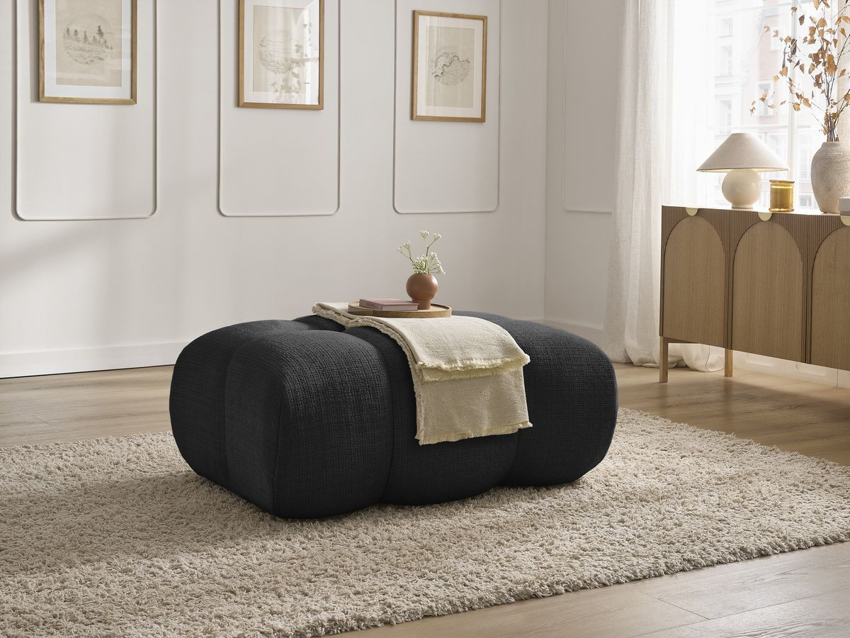 Bobochic Ivane Pouf Strukturstoff Schwarz