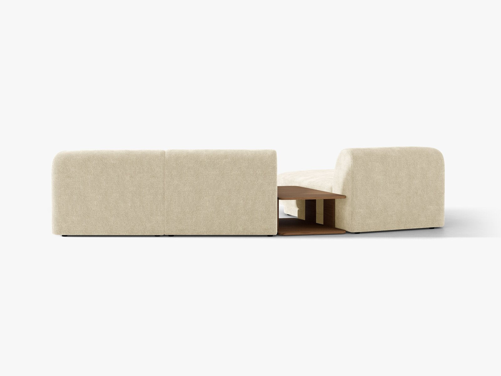 Micadoni Modulares Sofa Miley mit Recamiere 3-Sitzer Links Chenille Haga Helles Beige