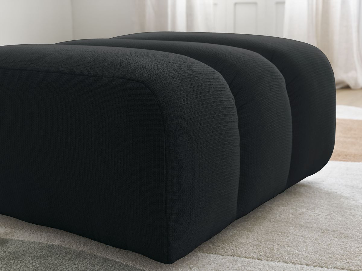 Bobochic Talia Pouf Melange-Stoff Schwarz