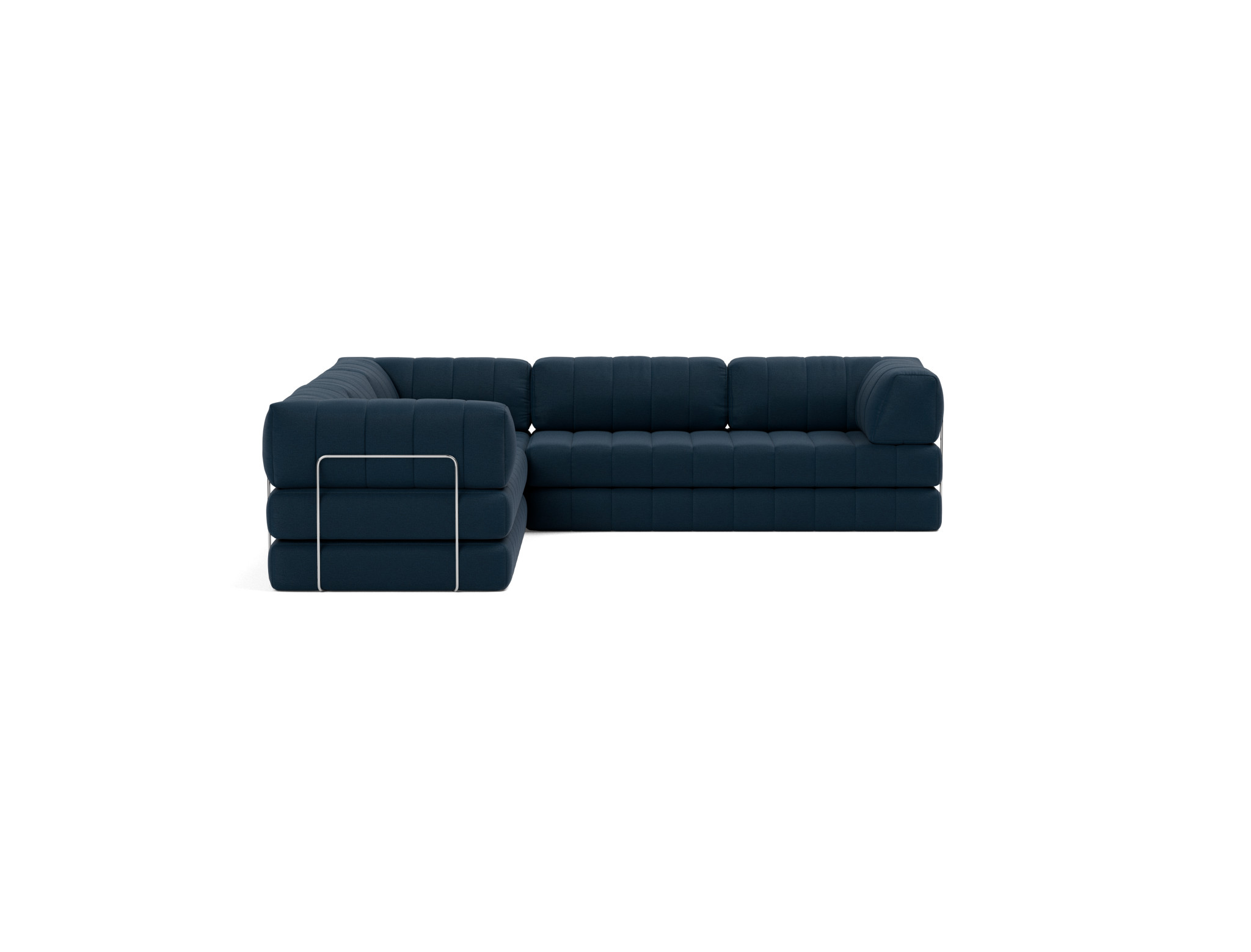 Eck-Schlafsofa CozyPad mit Armlehnen Flachgewebe Mixed Dance 528-Blue