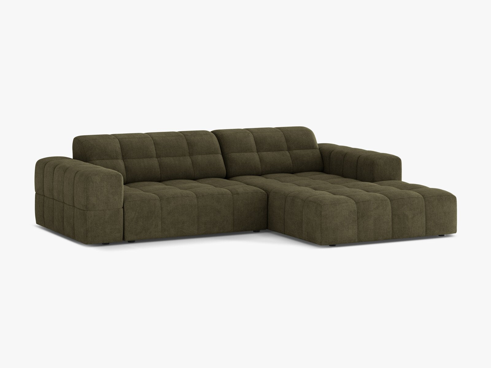 Micadoni Jennifer Ecksofa 4-Sitzer Rechts Chenille Eden Grün