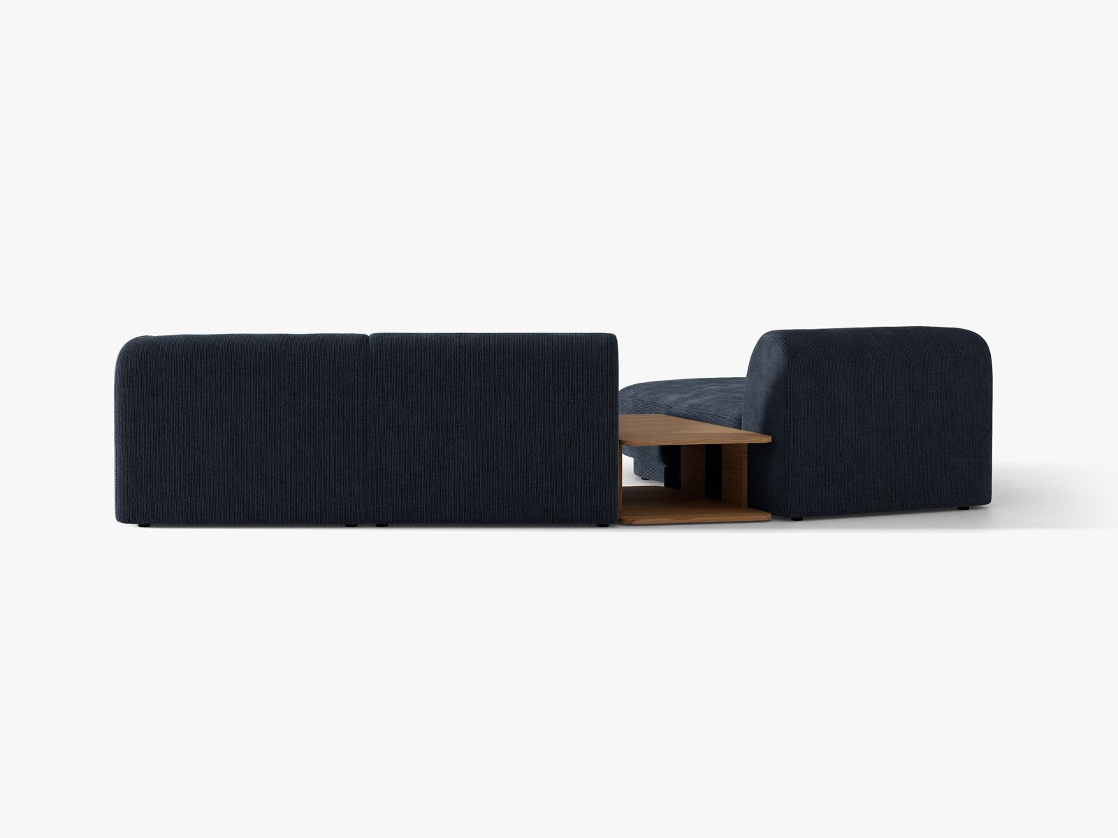 Micadoni Modulares Sofa Miley mit Recamiere 3-Sitzer Links Chenille Eden Marineblau