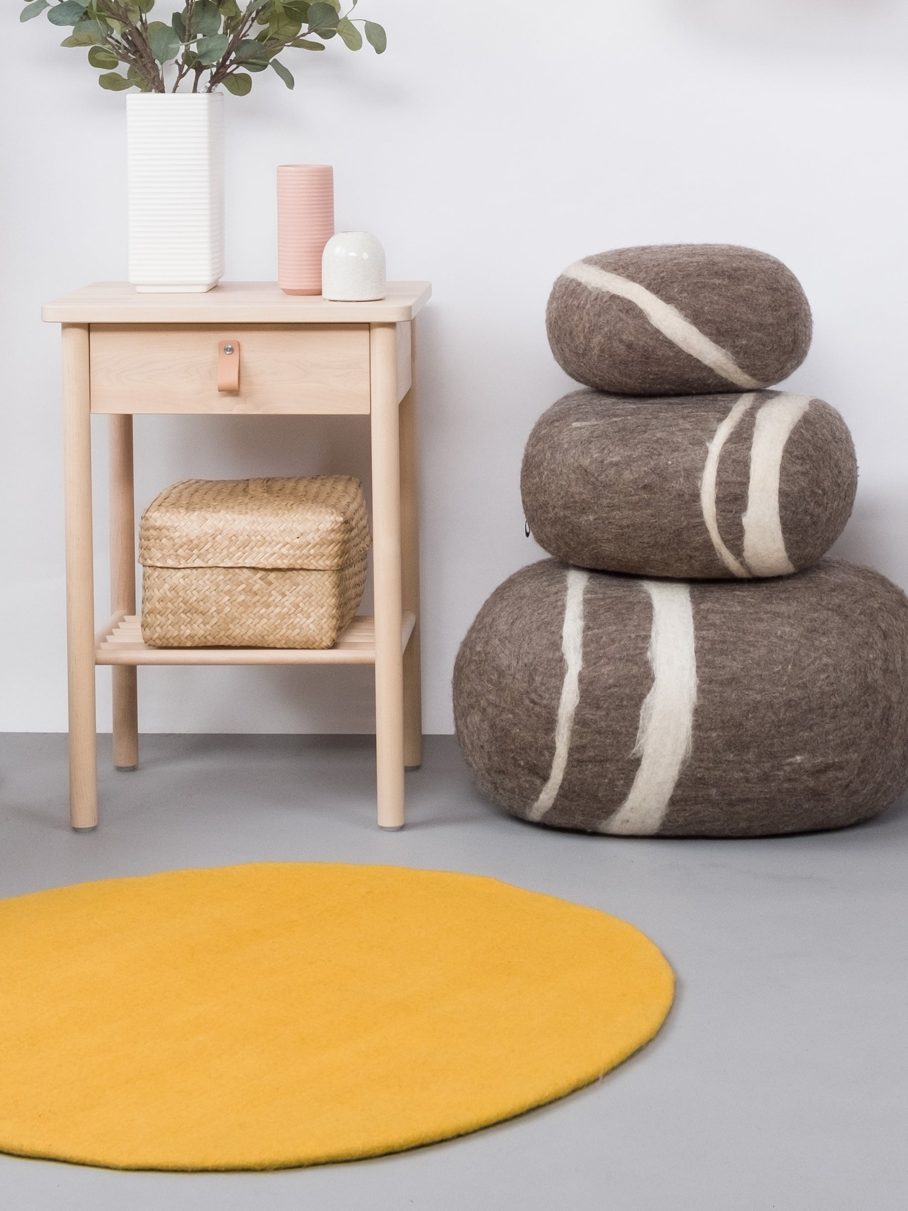 myfelt Alwin Filz-Kieselstein Braun meliert 30 x 24 x 16 cm