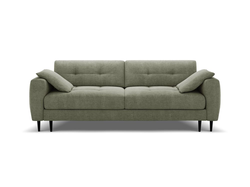 Cosmopolitan Design Schlafsofa Lazio 3-Sitzer Strukturierter Stoff Sorella Dunkles Olivgrün