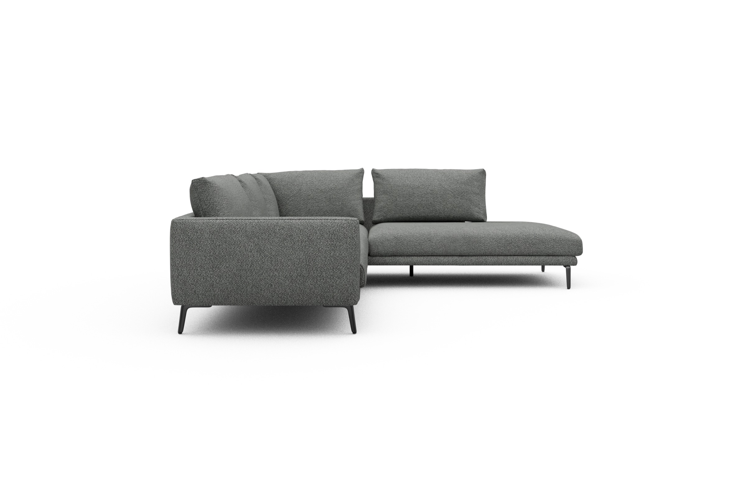 Ecksofa Karl Relax-Ecke rechts mit 2,5-Sitzer Vanora-Warm-Grey